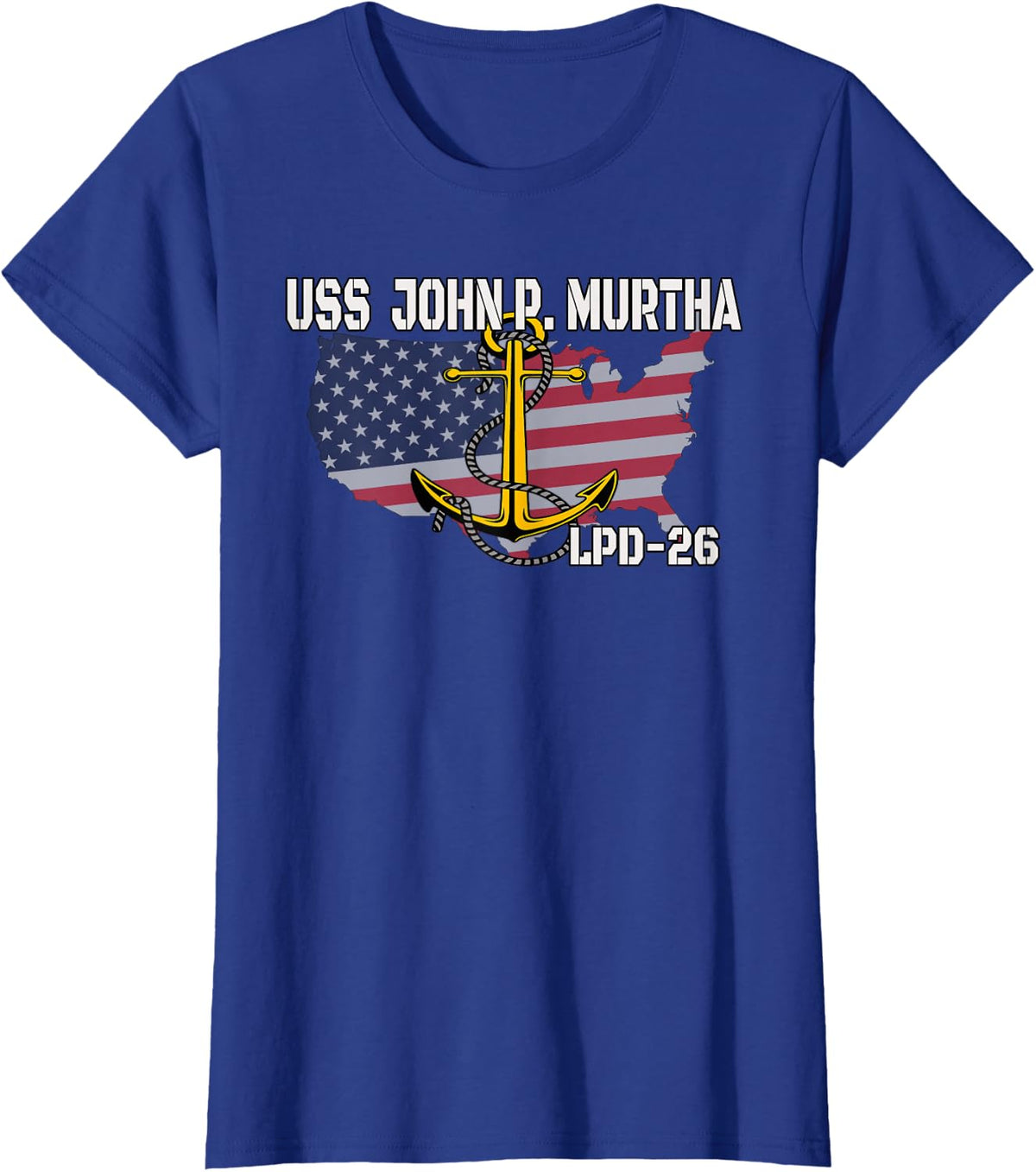 USS John P. Murtha LPD-26 Landing Platform Dock Veterans Day T-Shirt - Royal Blue