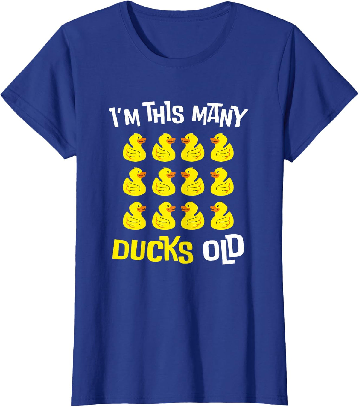 I'm This Many Ducks Old Duck 12th Birthday 12 Years Old Bday T-Shirt - Royal Blue
