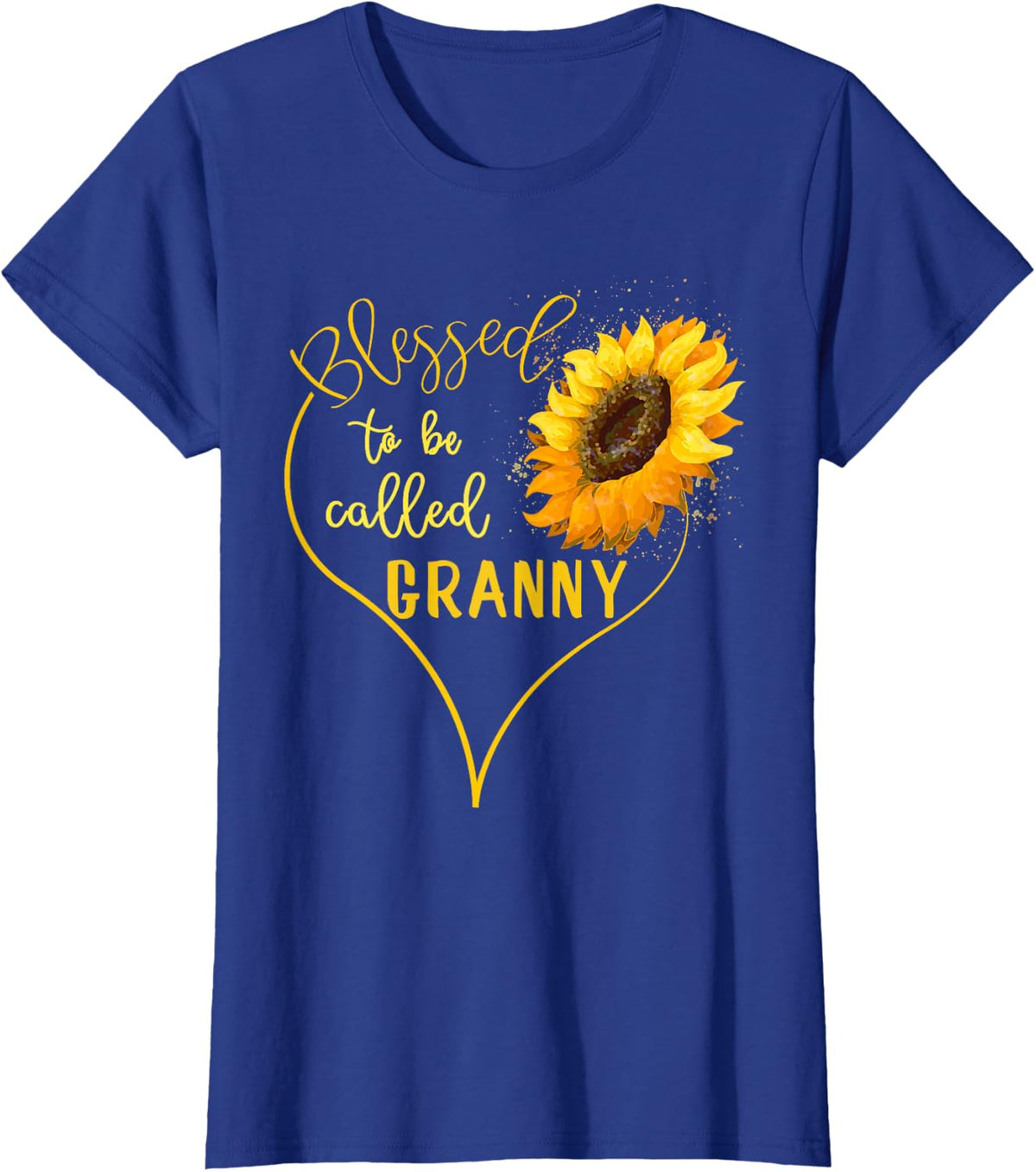 Sunflower Heart Blessed to Be Called Granny T-Shirt T-Shirt - Royal Blue