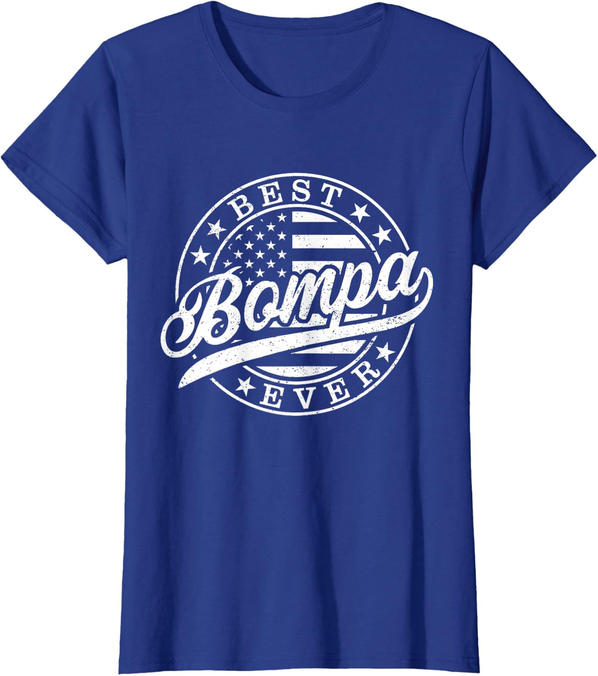 Best Bompa Ever American US Flag Funny Grandpa Father's Day T-Shirt - Royal Blue