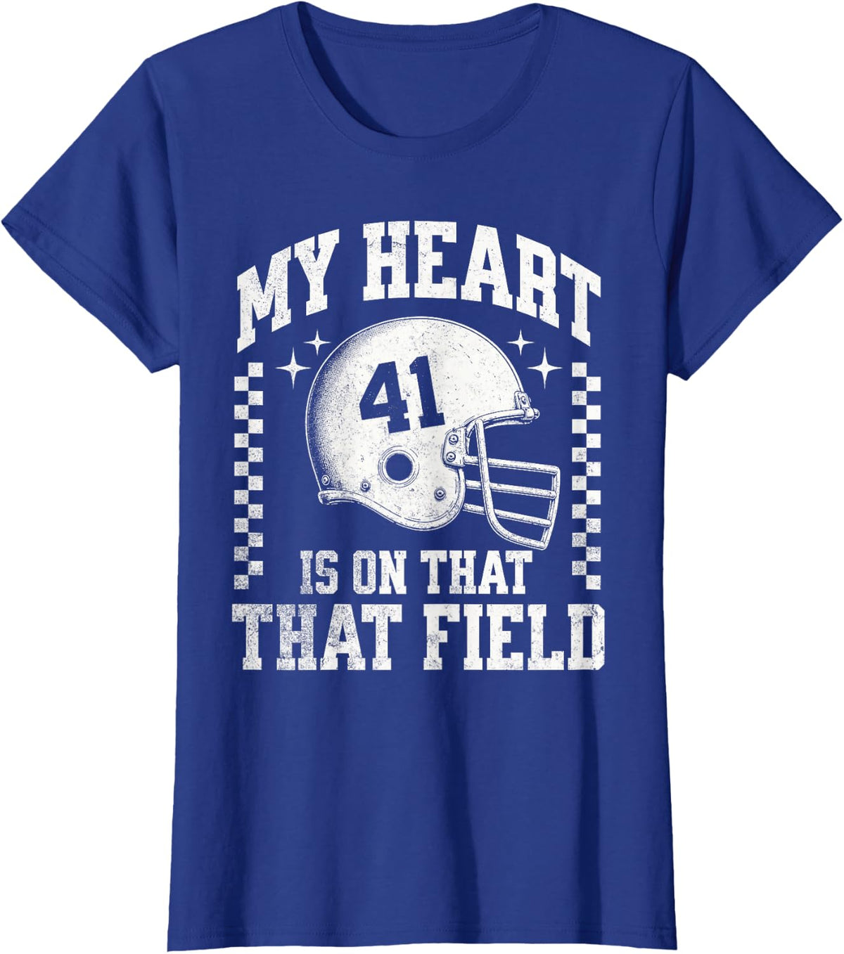 My Heart is On that Field Football 41 T-Shirt - Royal Blue