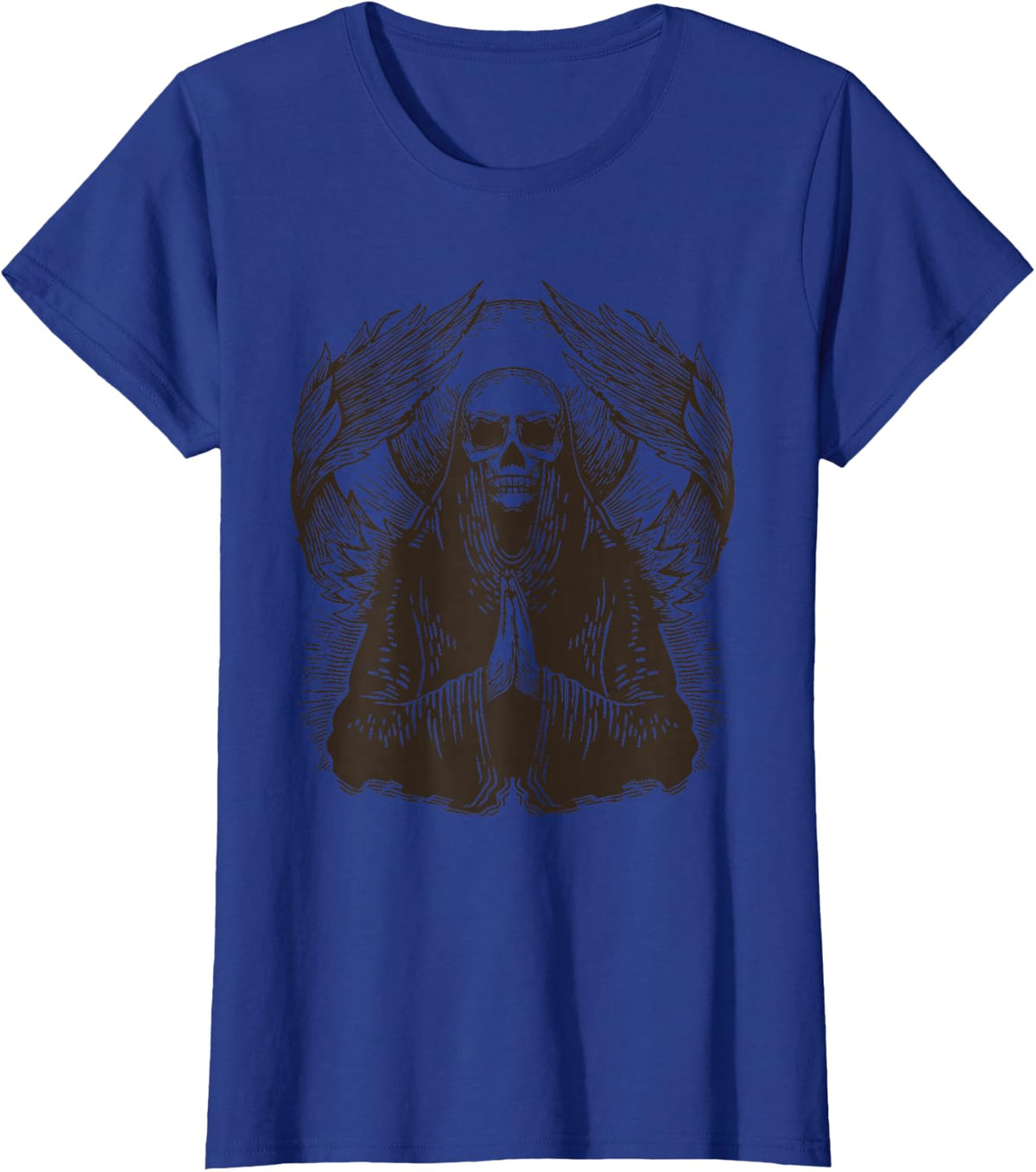 Aesthetic Y2k Grunge Fairy Alternative Clothing Goth Skull T-Shirt - Royal Blue