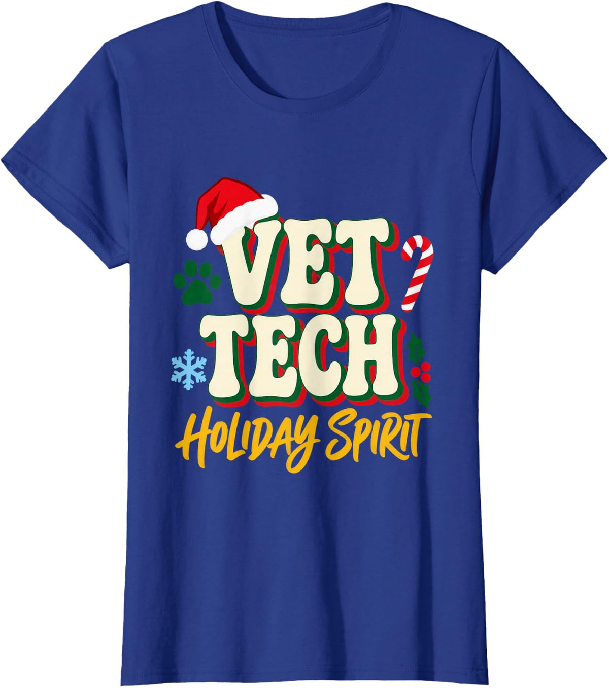Christmas Vet Tech Christmas Team T-Shirt - Royal Blue