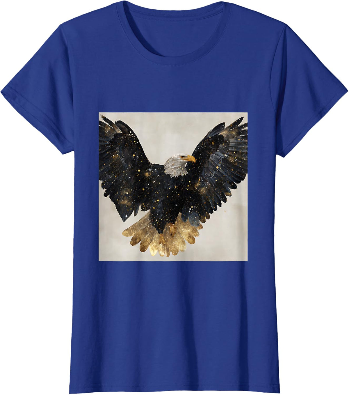 Bald Eagle Wings Starry Sky Patriotic Freedom T-Shirt - Royal Blue