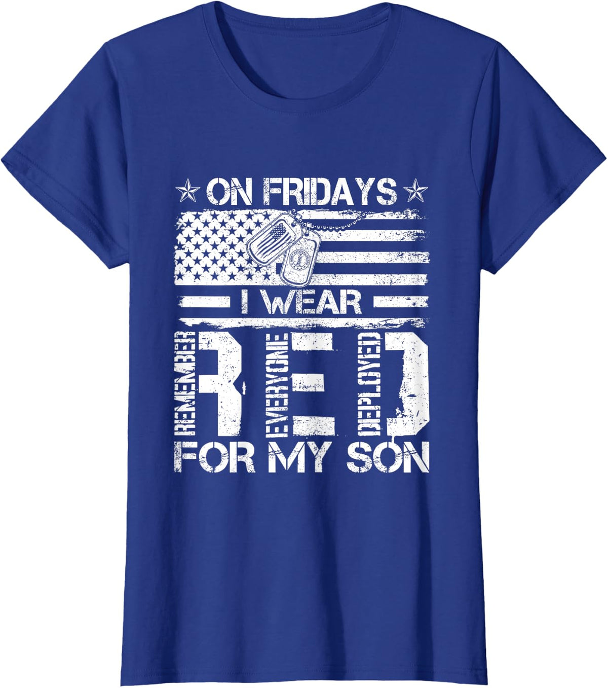 Proud Army National Guard Mom On Fridays I We Wear Red T-Shirt - Royal Blue