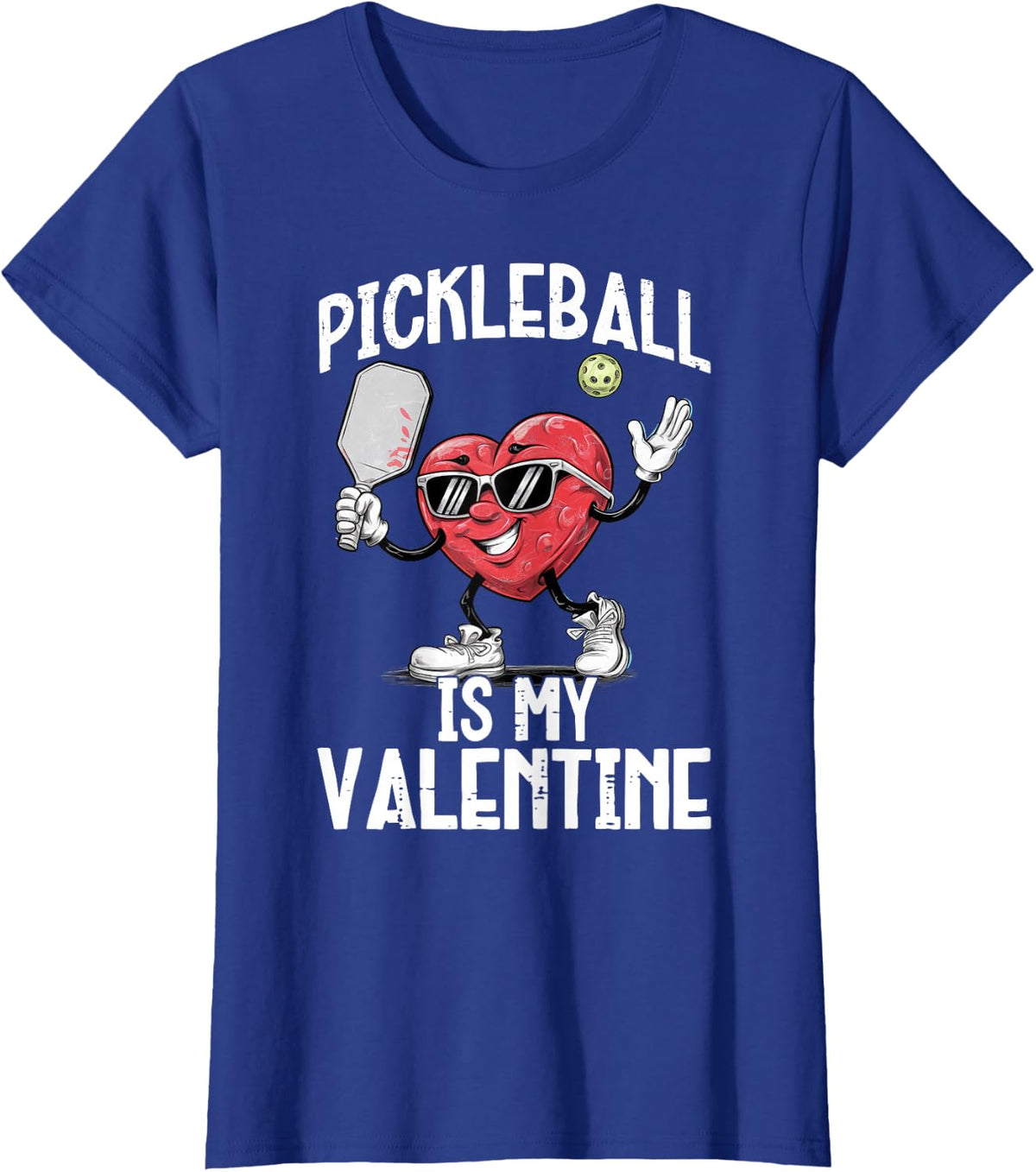 Pickleball Is My Valentine Heart Funny Valentines Day T-Shirt - Royal Blue