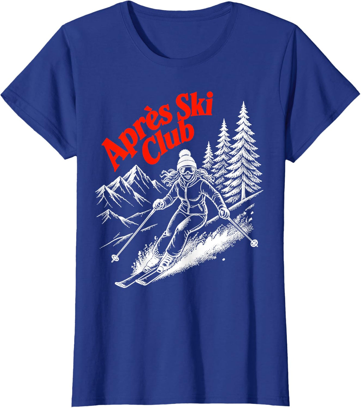 Skiing Apres Ski Winter Sports Skier T-Shirt - Royal Blue
