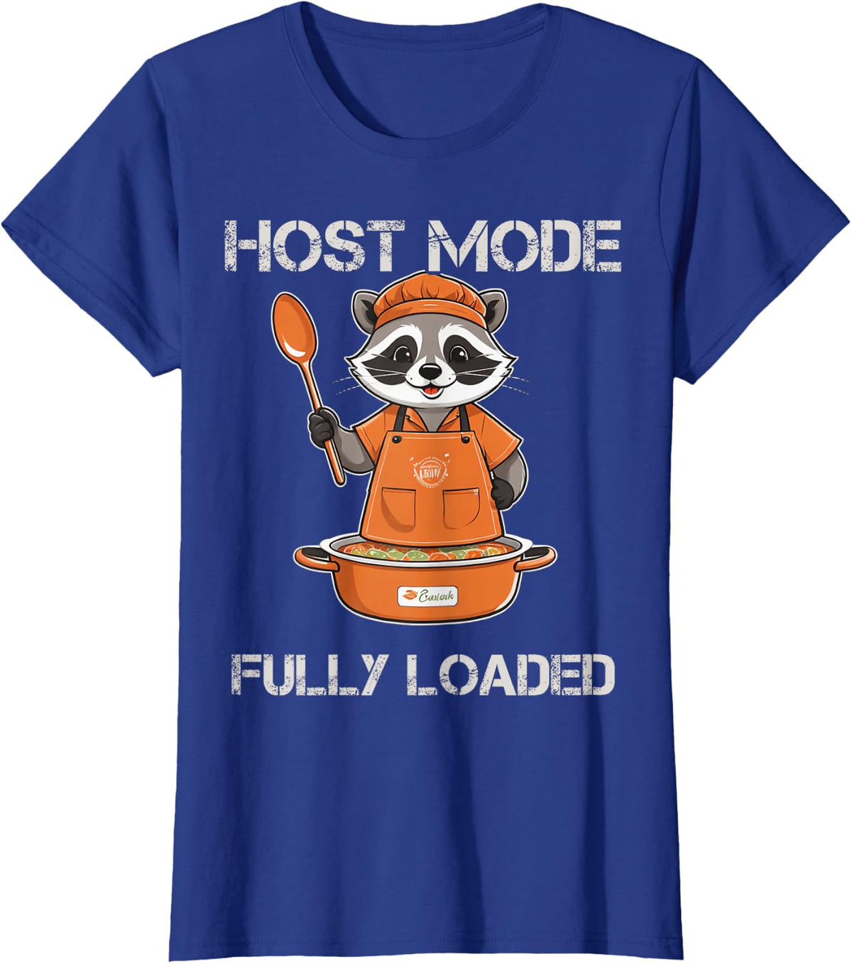 Raccoon Autumn Dinner Party Host Trash Panda T-Shirt - Royal Blue