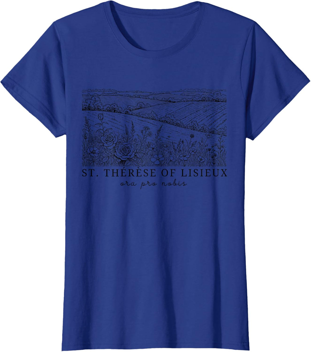 Saint Therese of Lisieux T-Shirt - Royal Blue