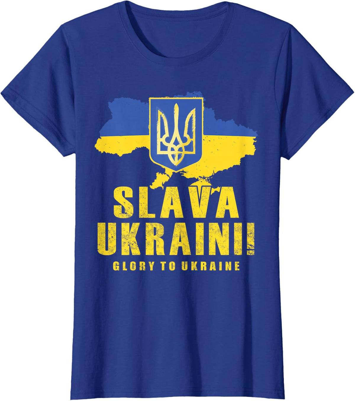 Ukraine Slava Ukraini Tryzub Glory to Ukraine Flag Zelensky T-Shirt - Royal Blue