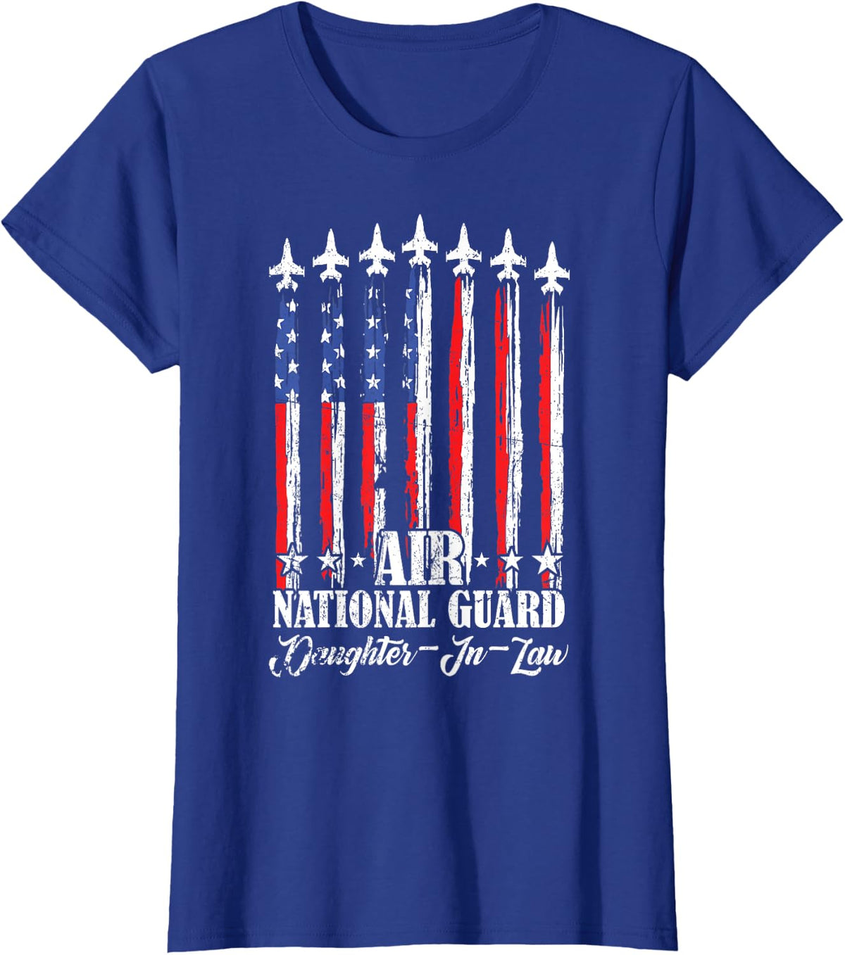 Proud Air National Guard Daughter-in-Law USA Family Matching T-Shirt - Royal Blue