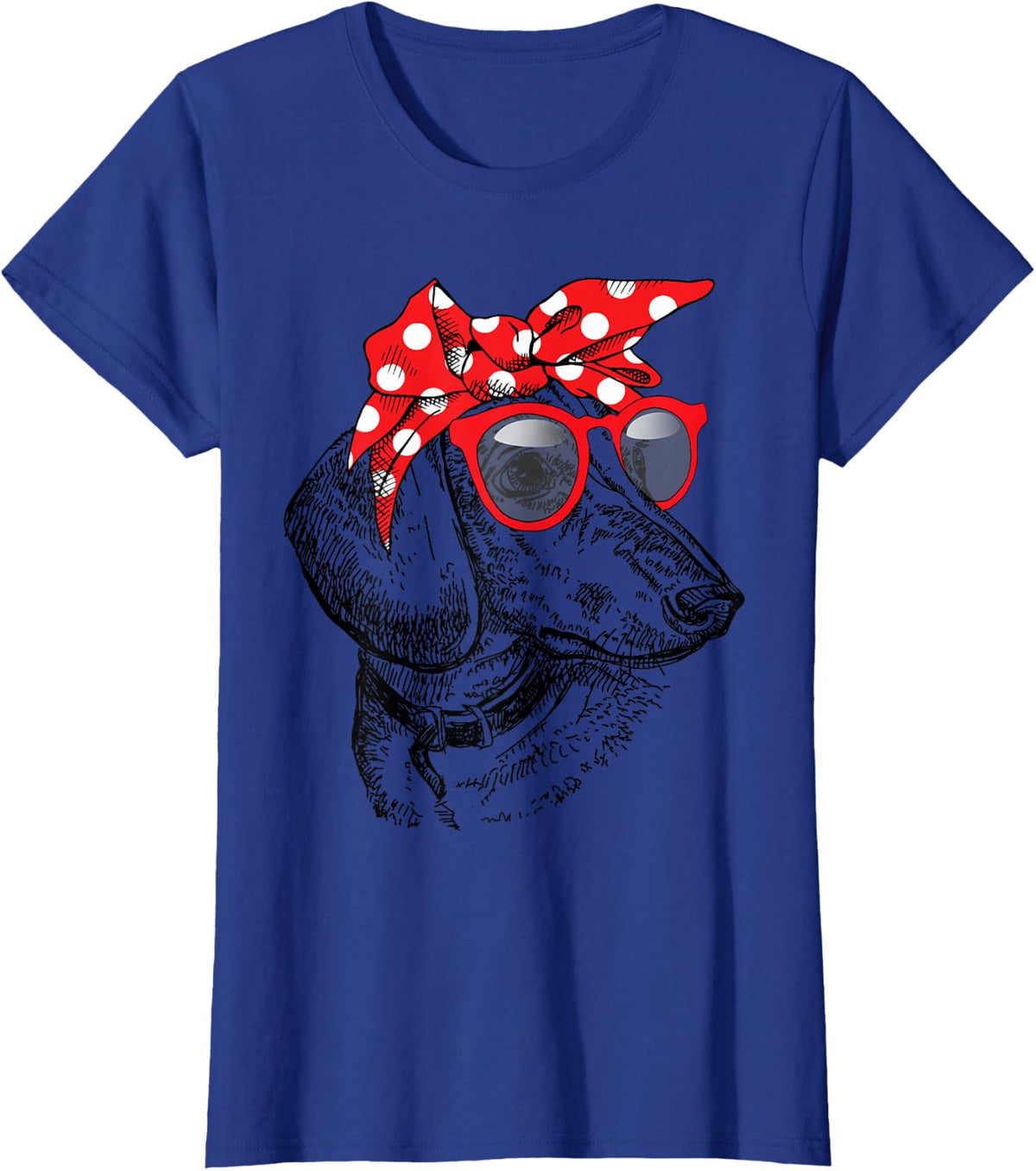 Dachshund Dog Mom Bandana Sunglasses Mother's Day T-Shirt - Royal Blue