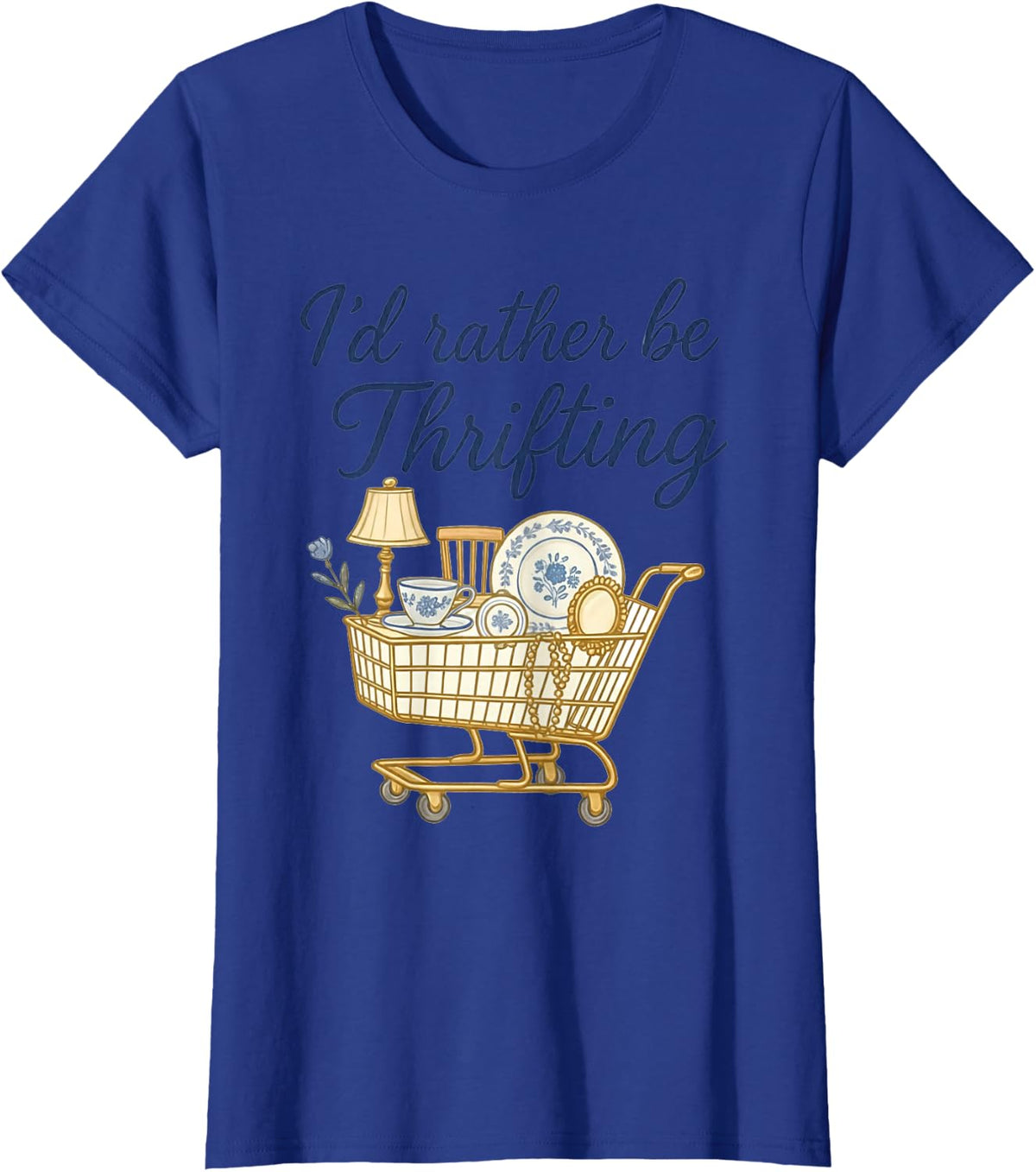 I'd Rather Be Thrifting T-Shirt - Royal Blue