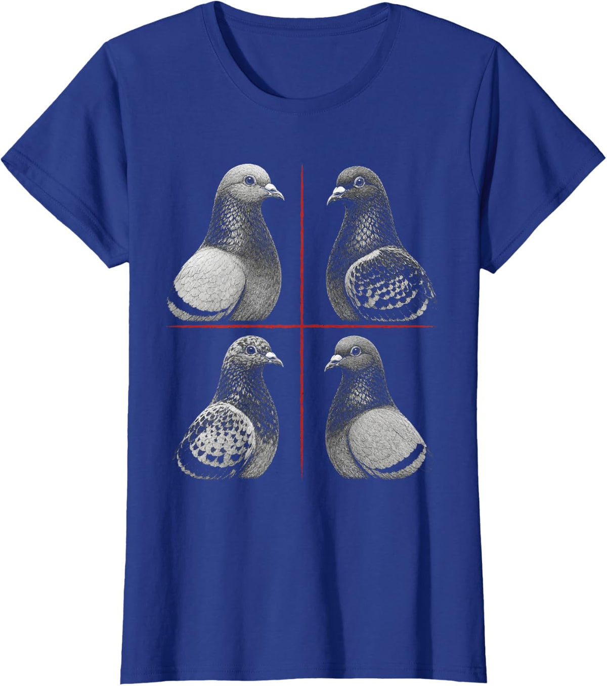 Bird Watching Pigeon Engraving Art Gift T-Shirt - Royal Blue