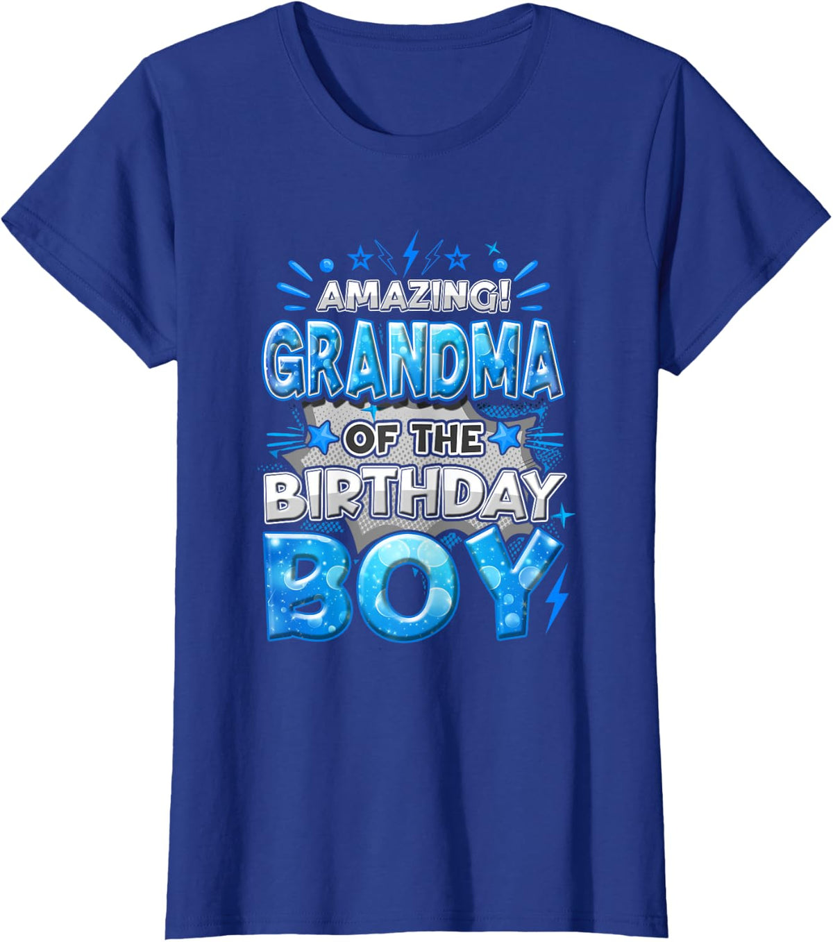 Amazing Grandma Of The Birthday Boy Matching Family Party T-Shirt - Royal Blue