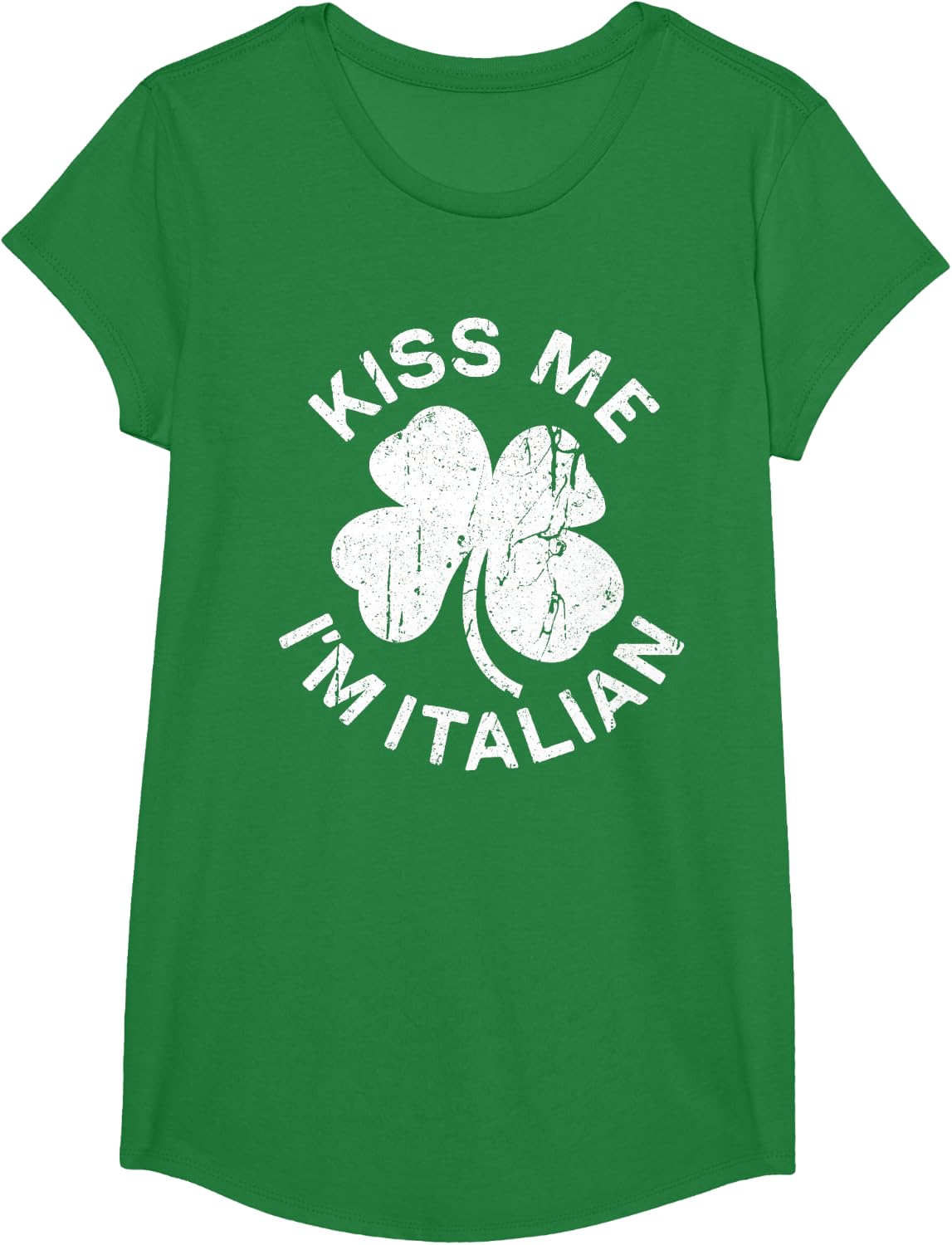 Kiss Me I'm Italian Shirt Men Women Kids St Patricks Day T-Shirt - Girls Kelly Green