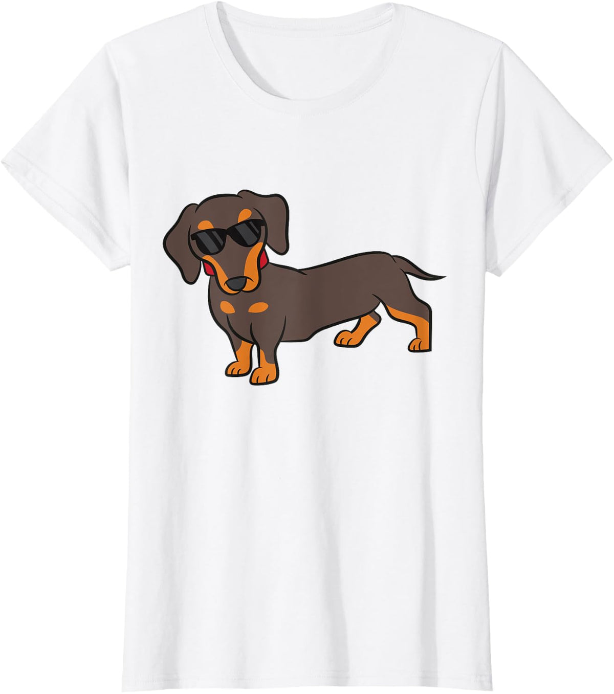 Cool Dachshund With Sunglasses Funny Dachshund Dog T-Shirt for Men Women Kids - White