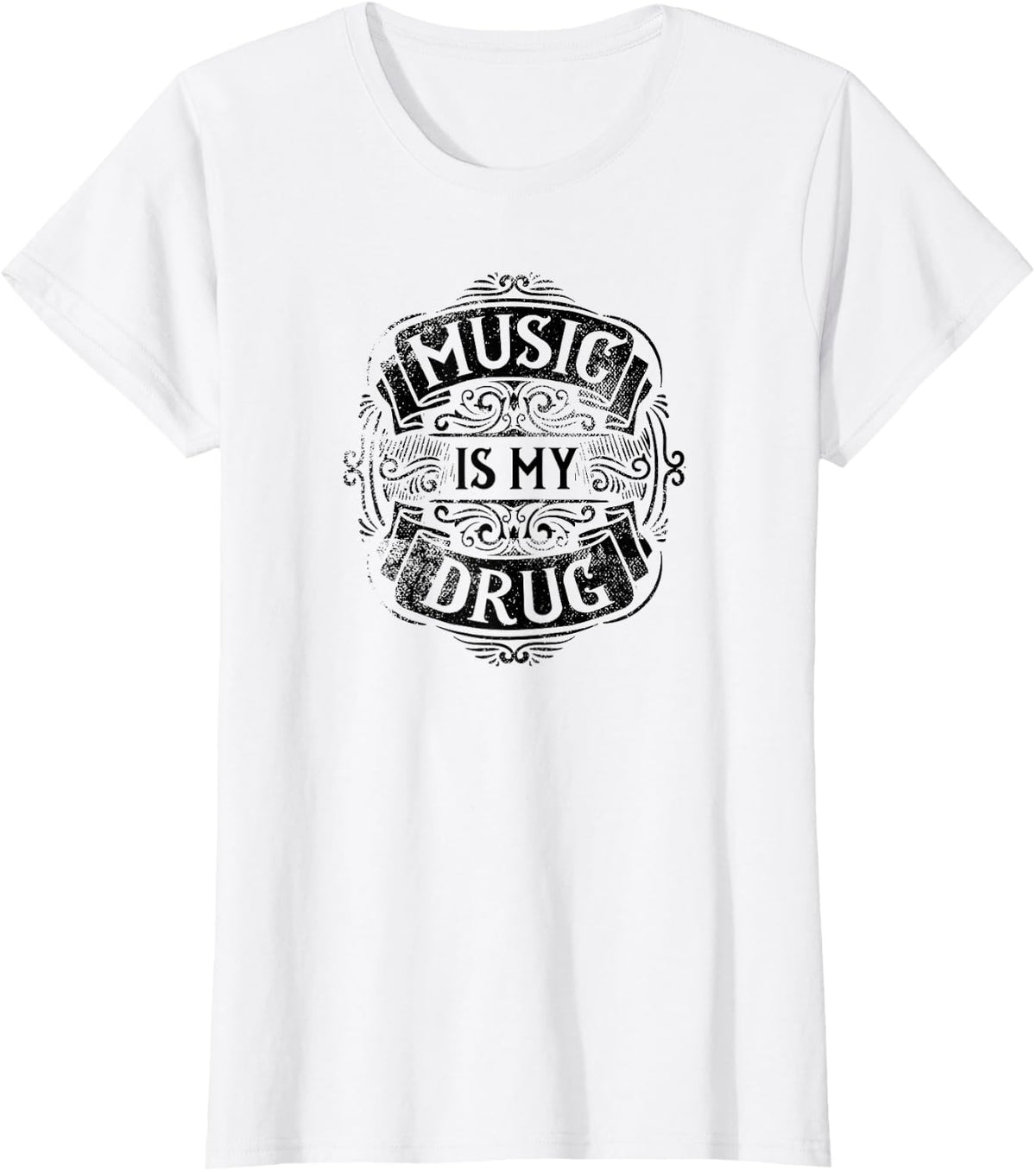 Music Is My Drug Music Lover's T-Shirt - White