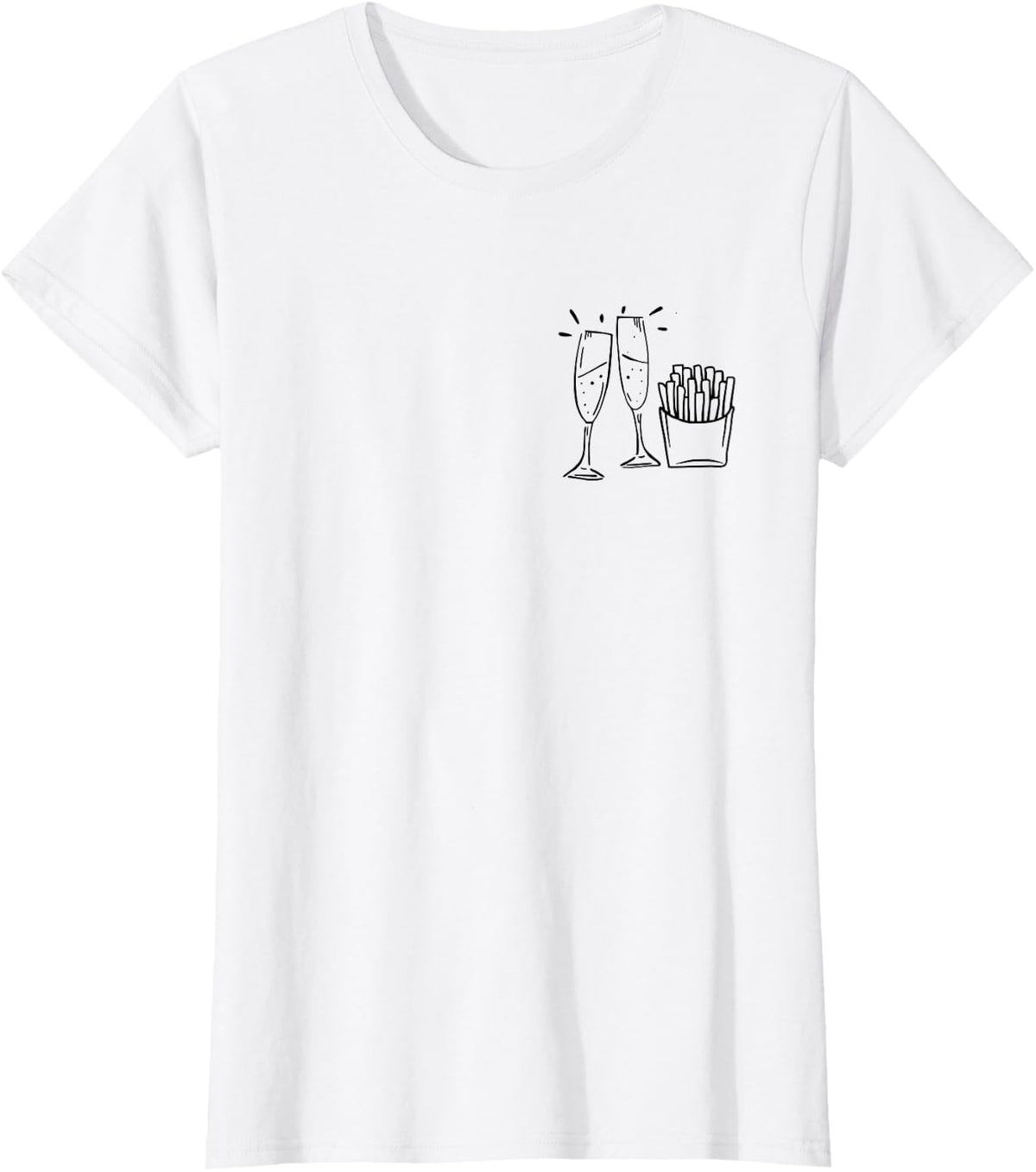 Champagne and french fries T-Shirt - White