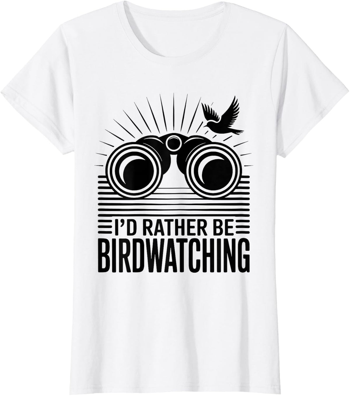 I'd Rather Be Birdwatching Bird Lover T-Shirt - White