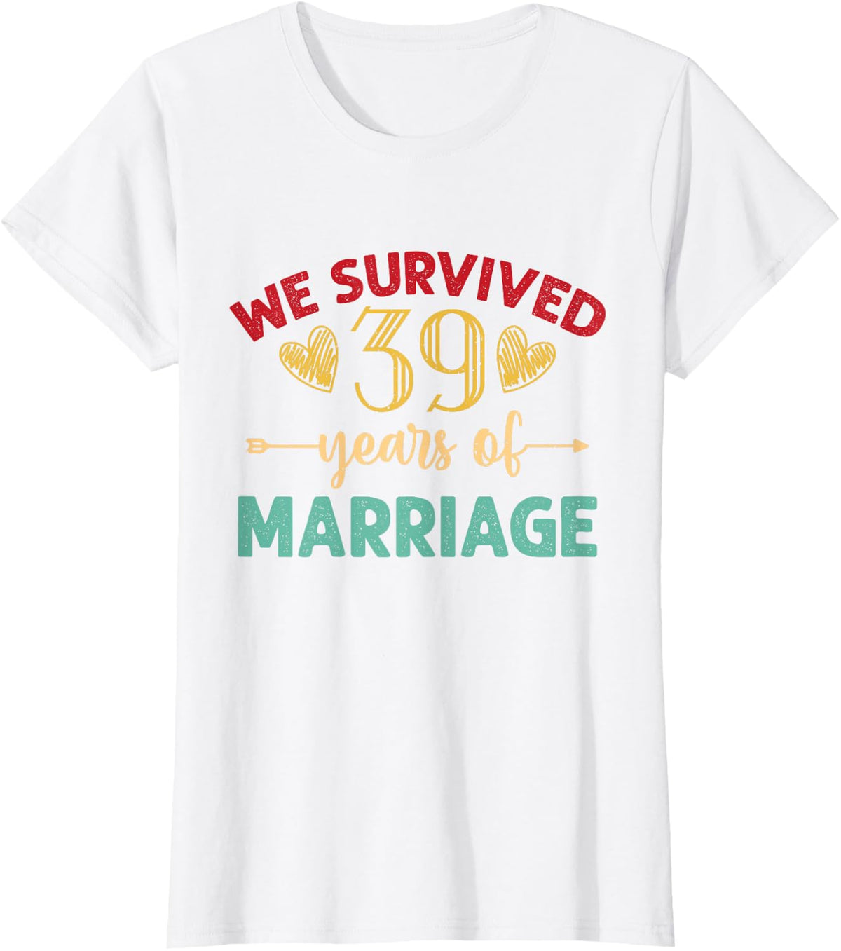 We Survived 39 Years of Marriage Couple 39th Anniversary T-Shirt - White