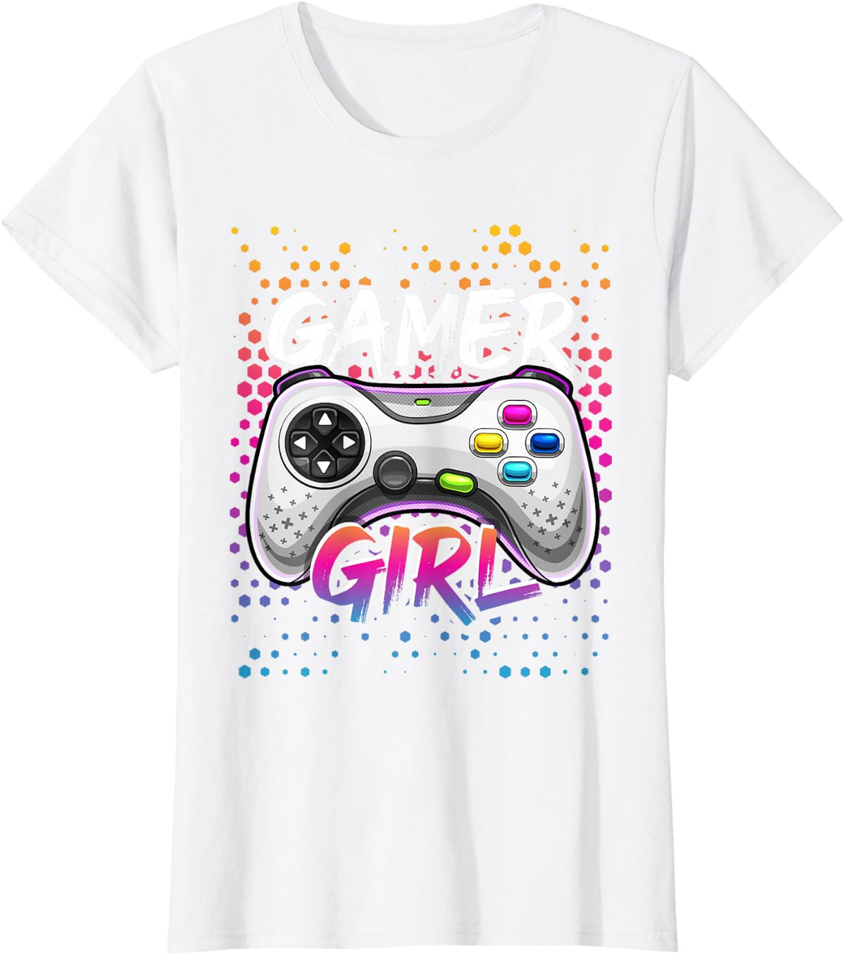 Gamer Girl Video Game Controller Gaming Birthday Gift Girls T-Shirt - White