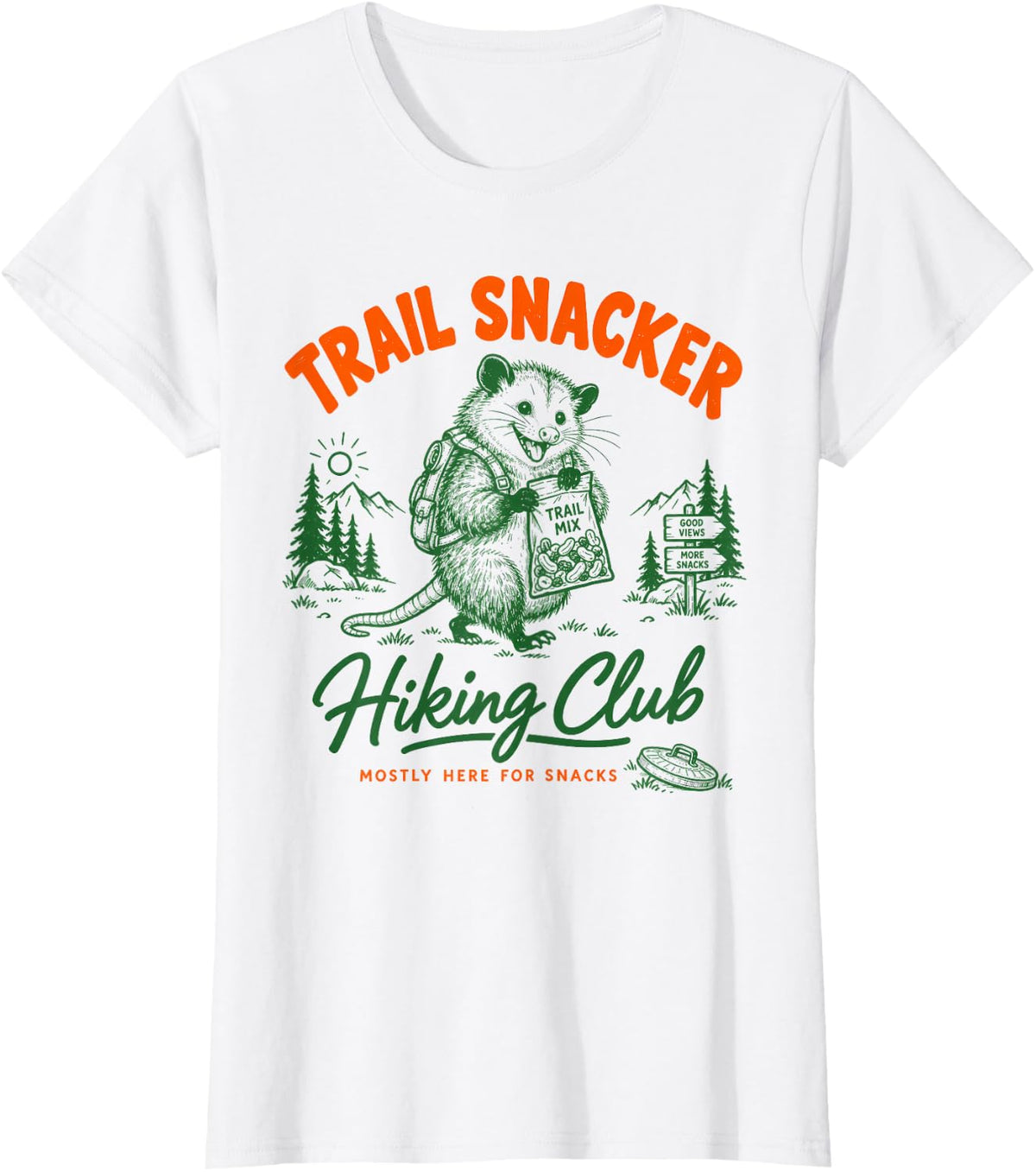 Trail Snacker Hiking Club Opossum T-Shirt - White