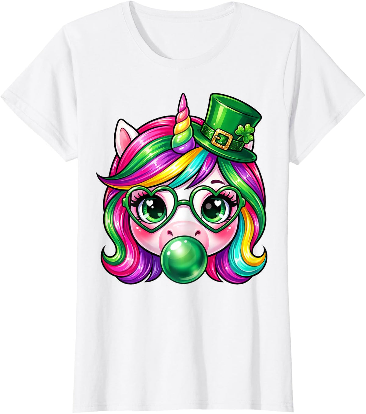Cute St Patricks Day Unicorn for Kids Toddler Girls Women T-Shirt - White