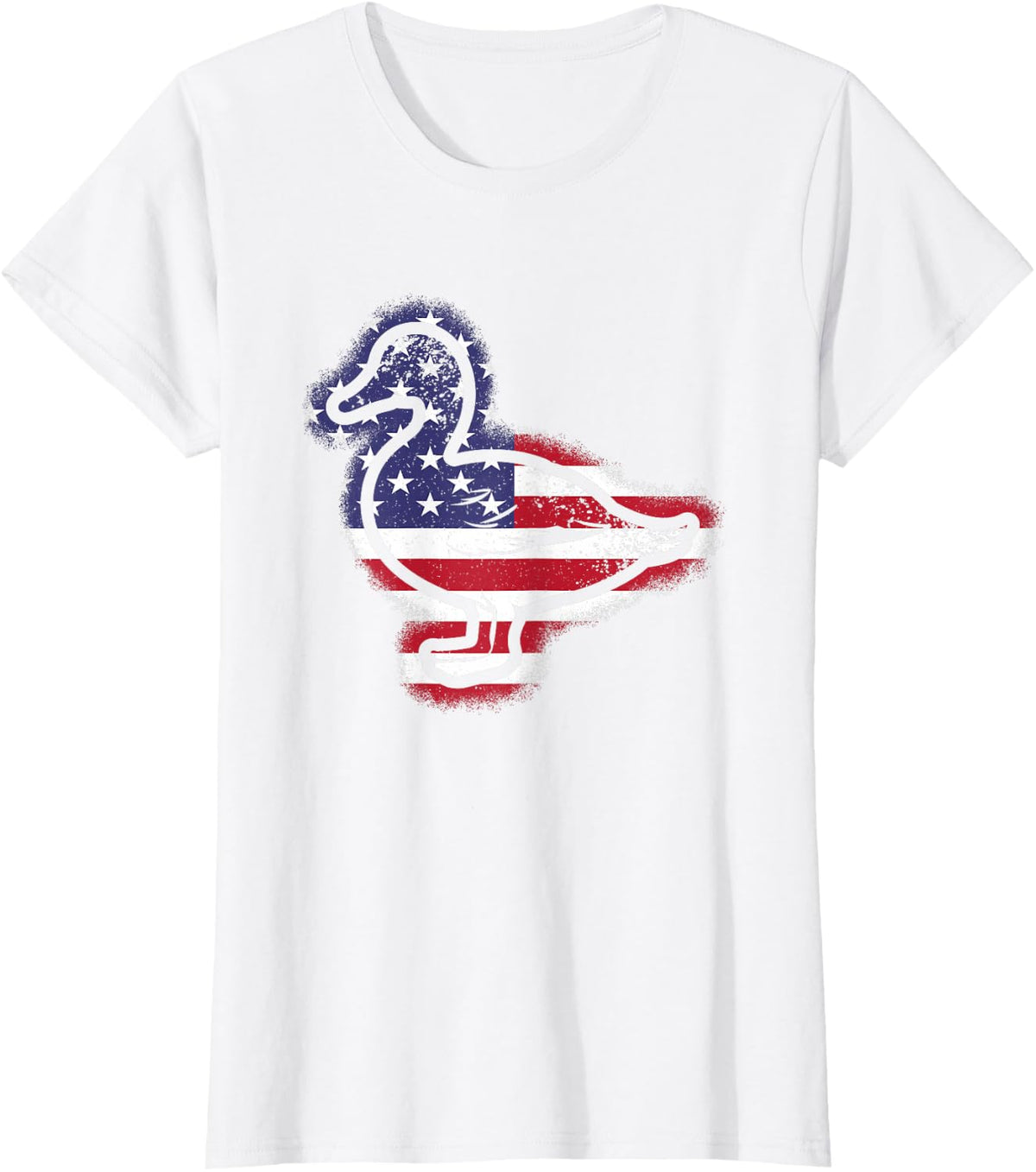Duck American Flag Duck Lover Men Women Kids T-Shirt - White