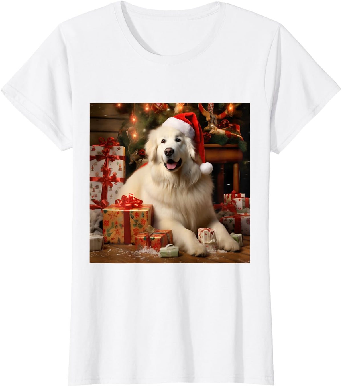 Christmas Great Pyrenees Dog - Great Pyrenees Dog Christmas T-Shirt - White