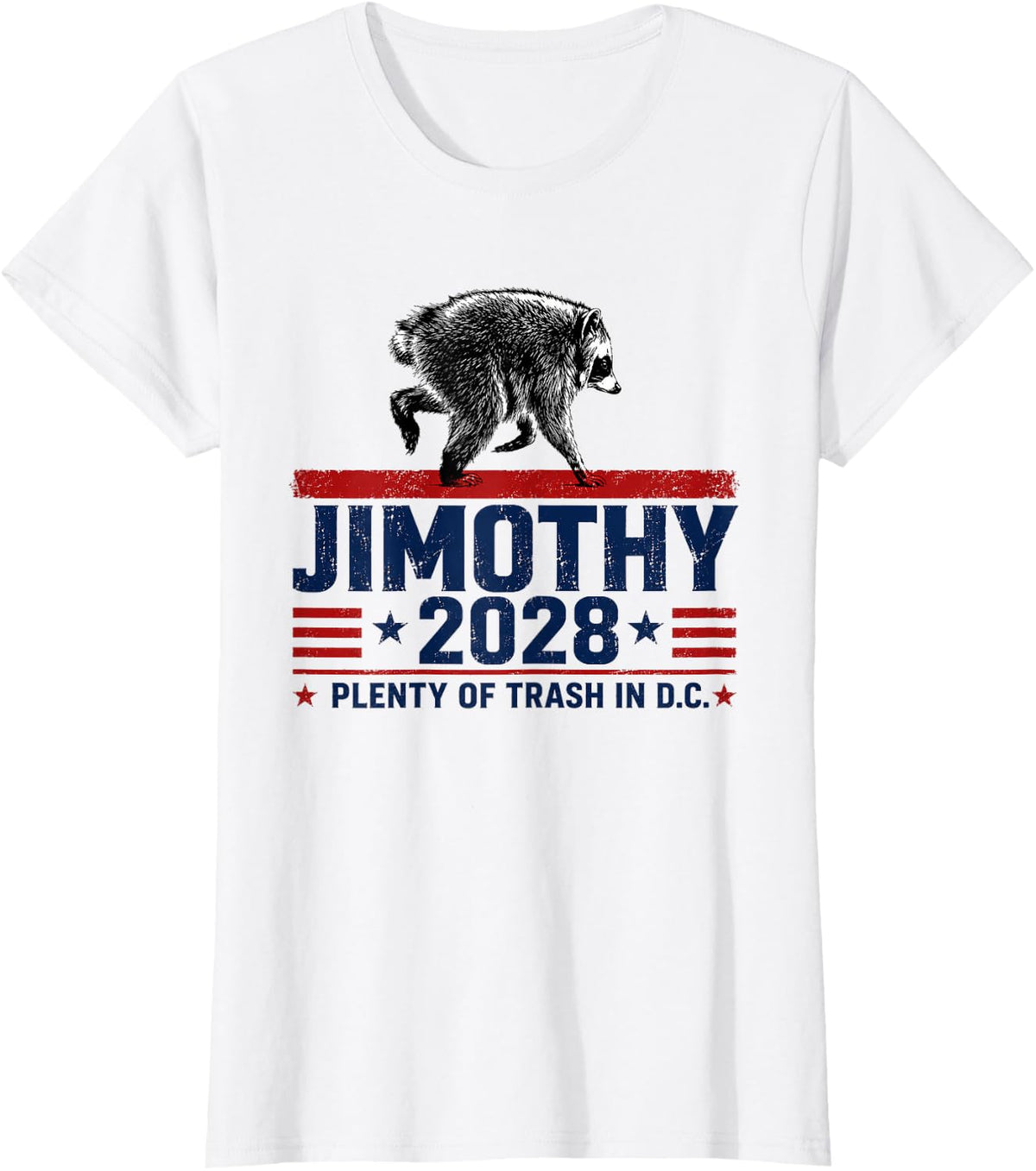 Viral Raccoon Timothy Jimothy for President 2028 Funny Meme T-Shirt - White