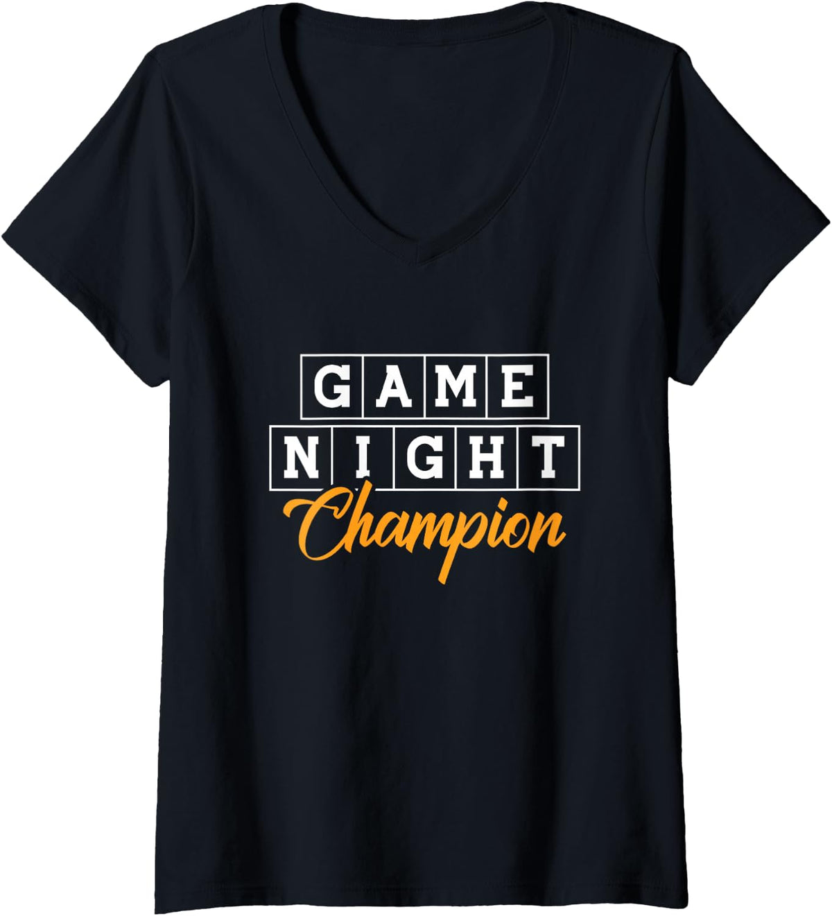 Women's Game Night Champion Board Games Tabletop Board Gaming V-Neck T-Shirt - Black