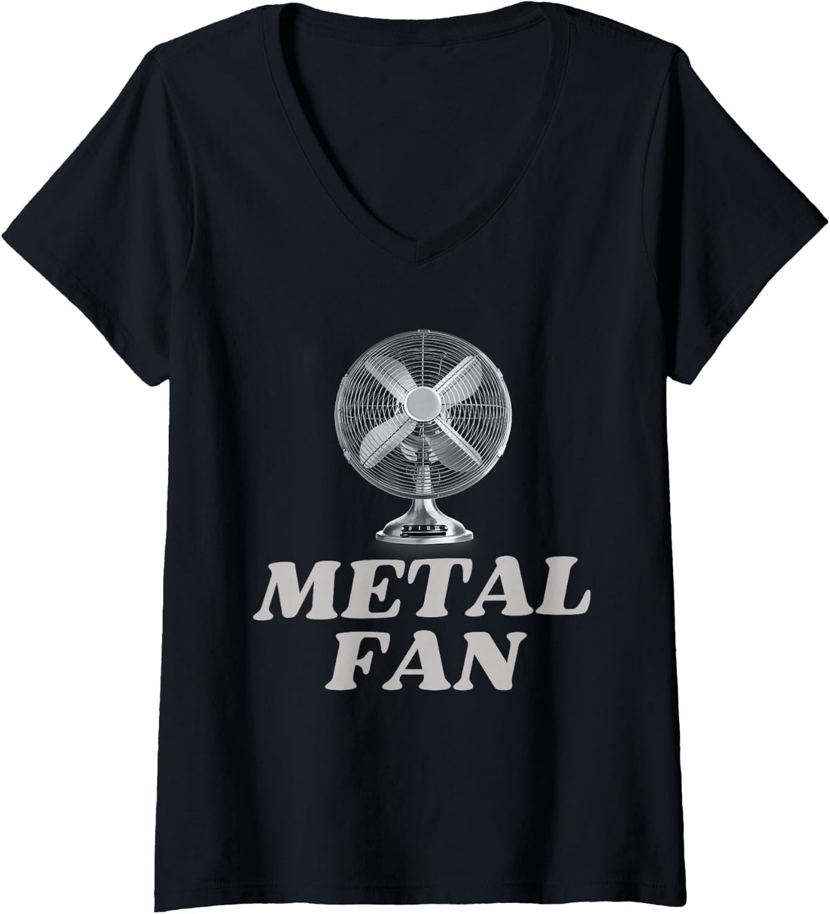 Women's Metal Fan Music Pun Rock and Roll Edgy Joke Meme Unique Joke V-Neck T-Shirt - Black