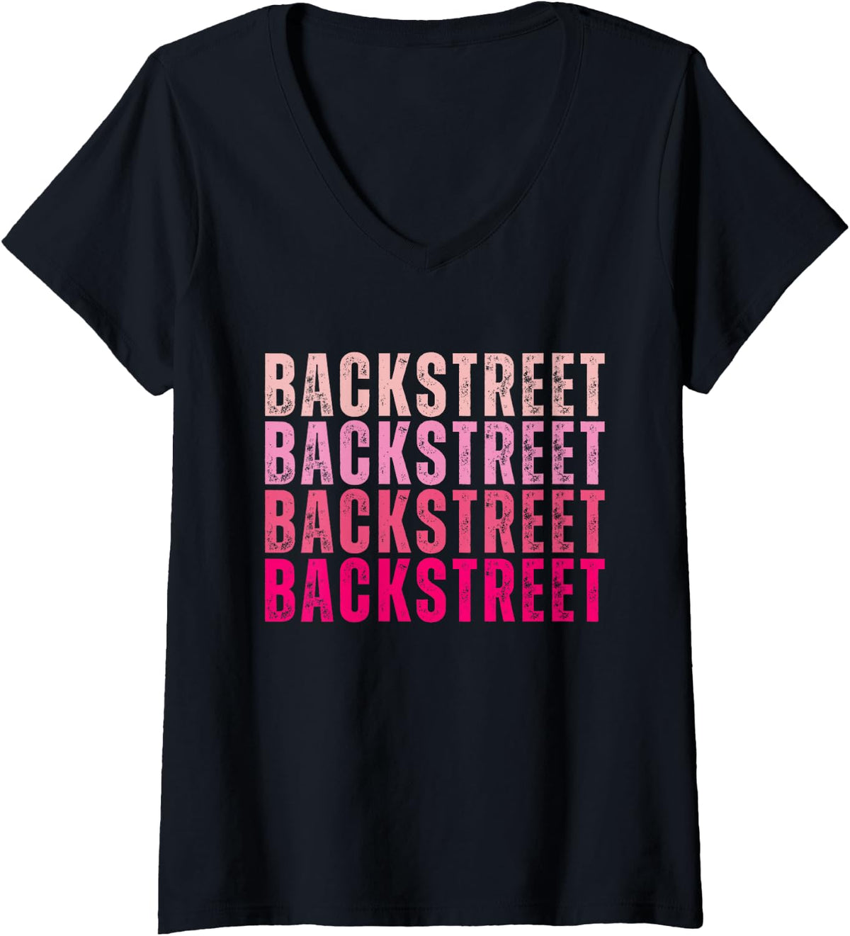 Womens Vintage Backstreet Personalized Name I Love Backstreet V-Neck T-Shirt - Black