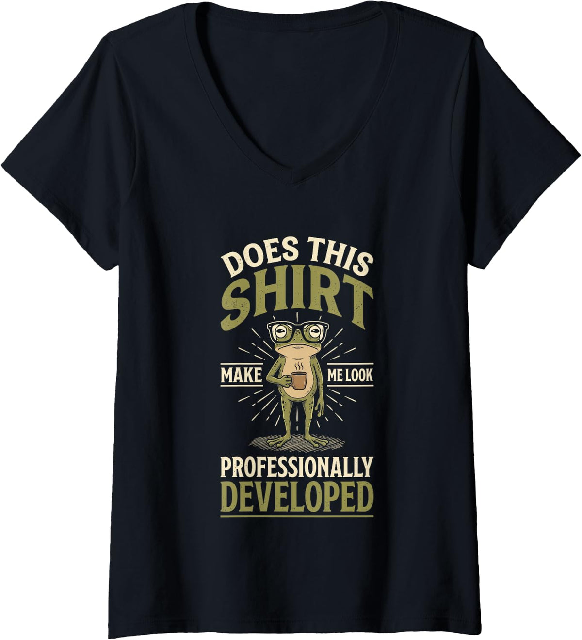 Women's Professionally Developed... Funny Educator Principal Teacher V-Neck T-Shirt - Black