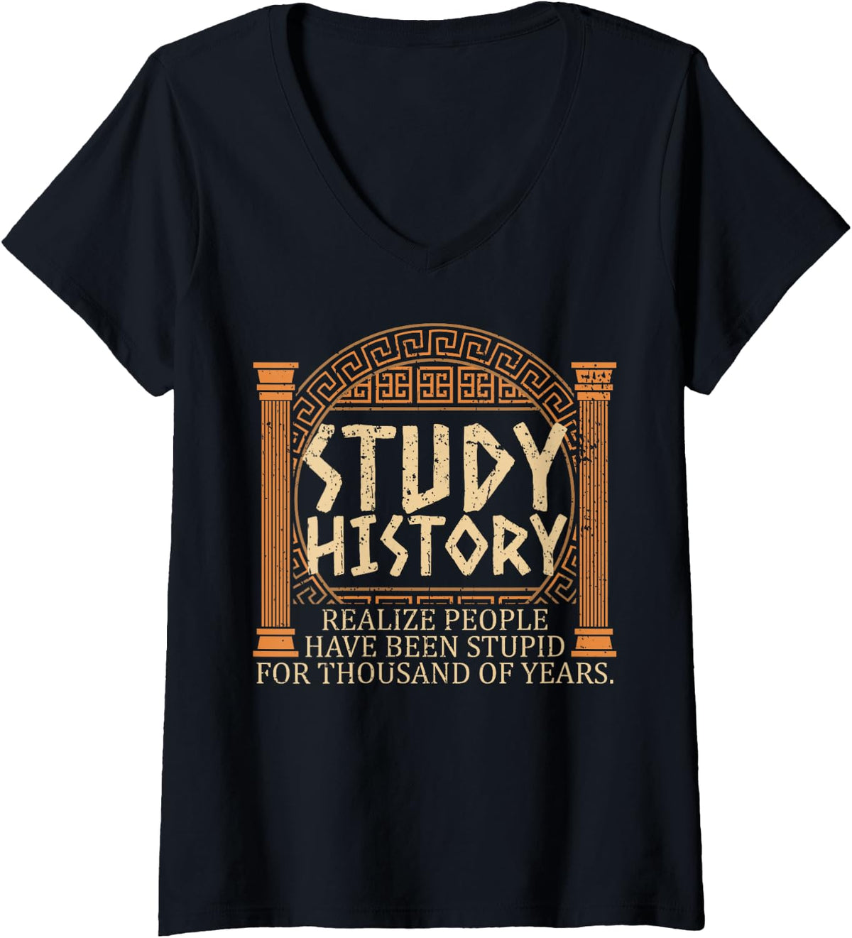 Women's History Social Studies Historian for History Teacher V-Neck T-Shirt - Black