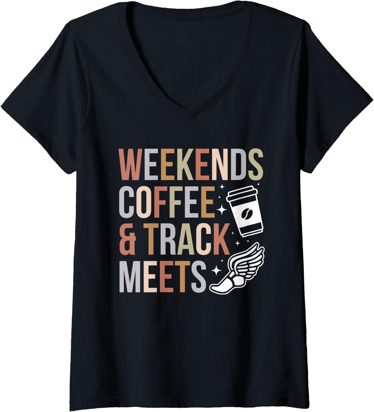 Women's Track Meets Track and Field Mom Track Mama Track Mother V-Neck T-Shirt - Black