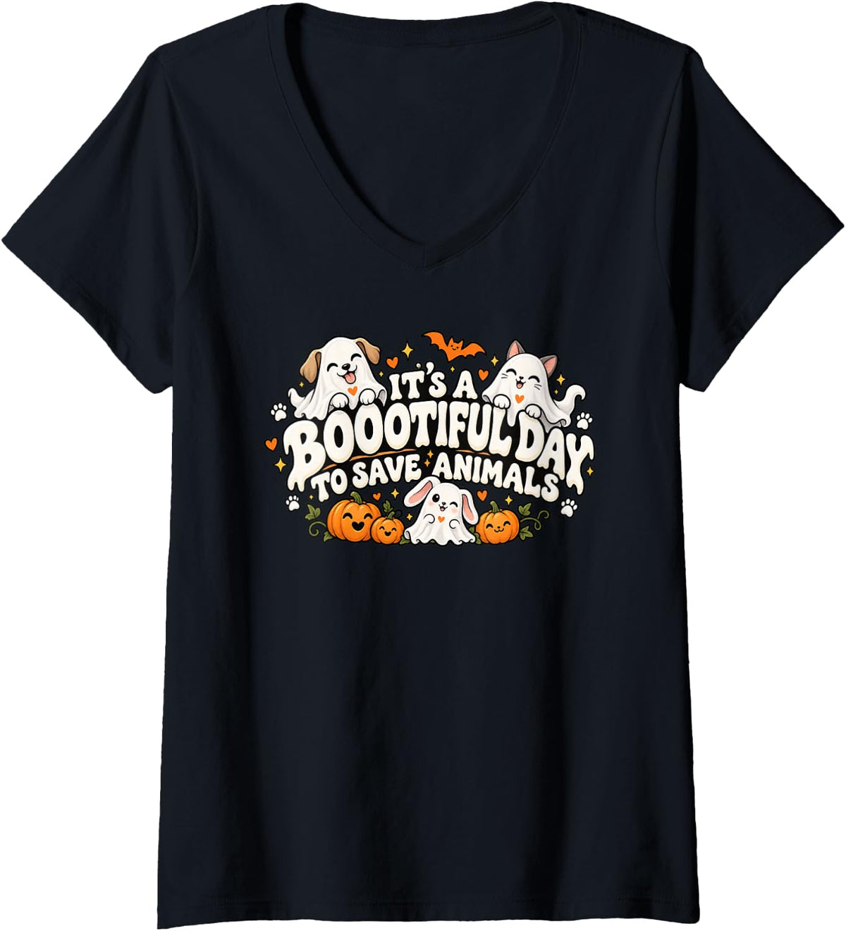Women's Vet Assistant Vet Tech It's A Bootiful Day to Save Animals V-Neck T-Shirt - Black