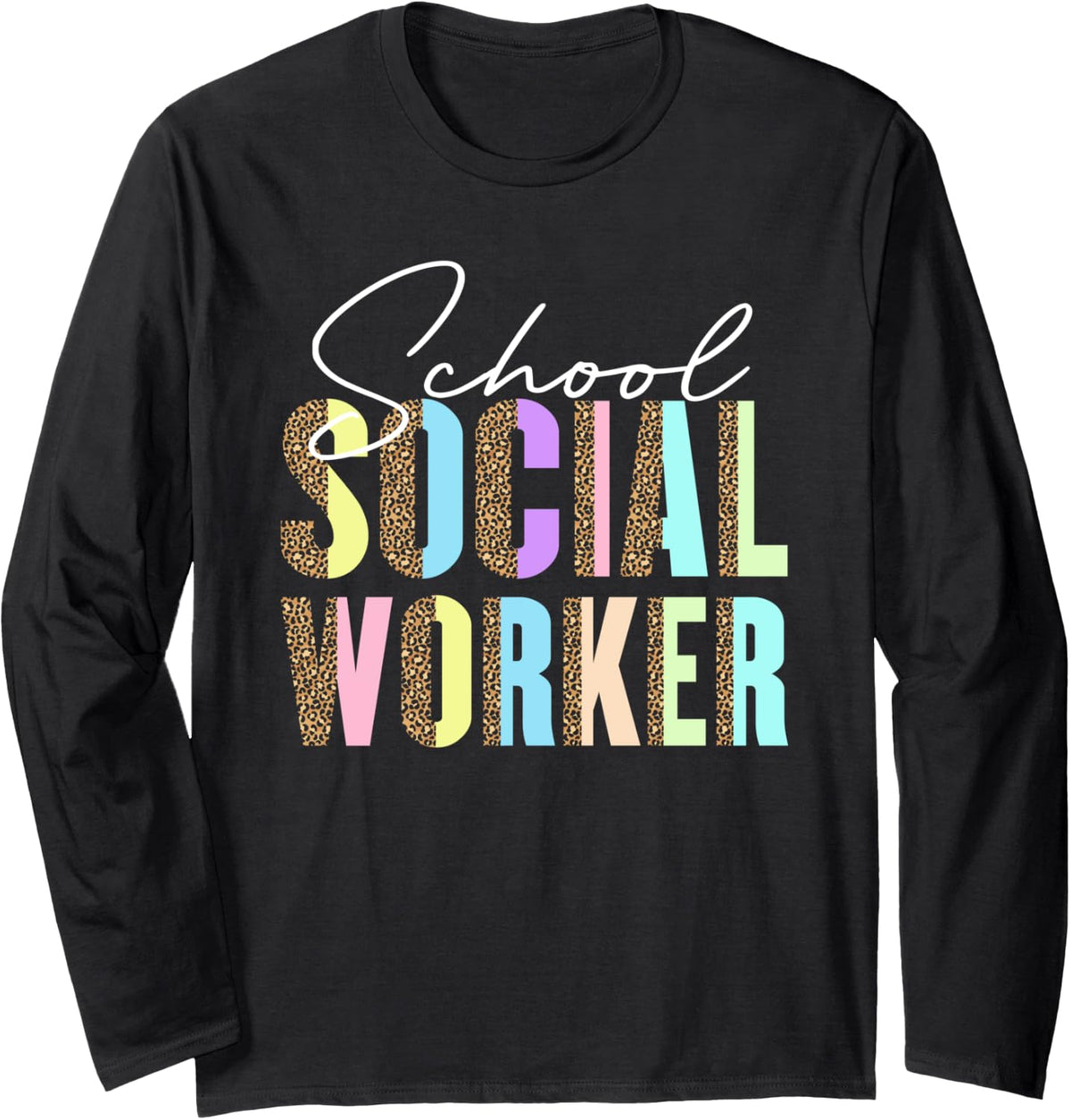 Social Work Back To School Day Social School Worker Long Sleeve T-Shirt - Adult Unisex Black