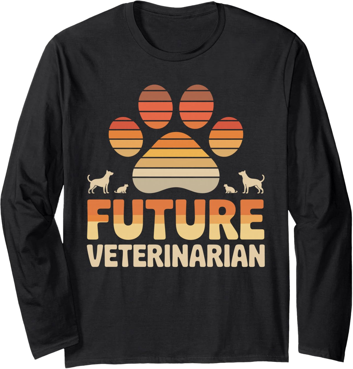 Future Veterinarian Veterinary Long Sleeve T-Shirt - Adult Unisex Black