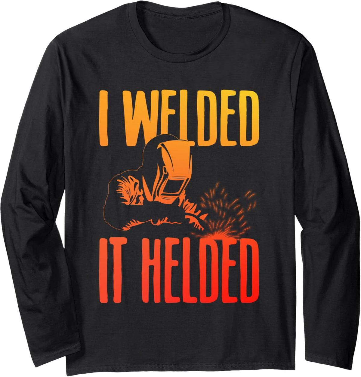 Unique Welding Art for Men Women TIG & MIG Welder Welding Long Sleeve T-Shirt - Adult Unisex Black