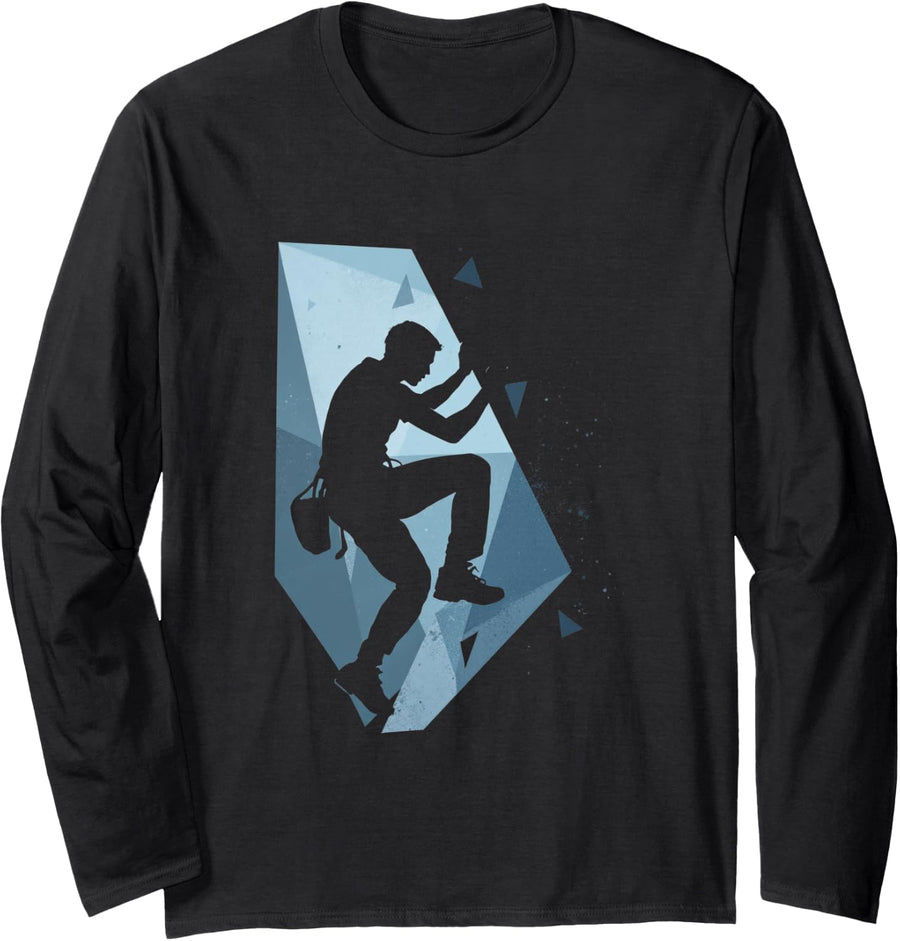 Climbing silhouette Long Sleeve T-Shirt - Adult Unisex Black