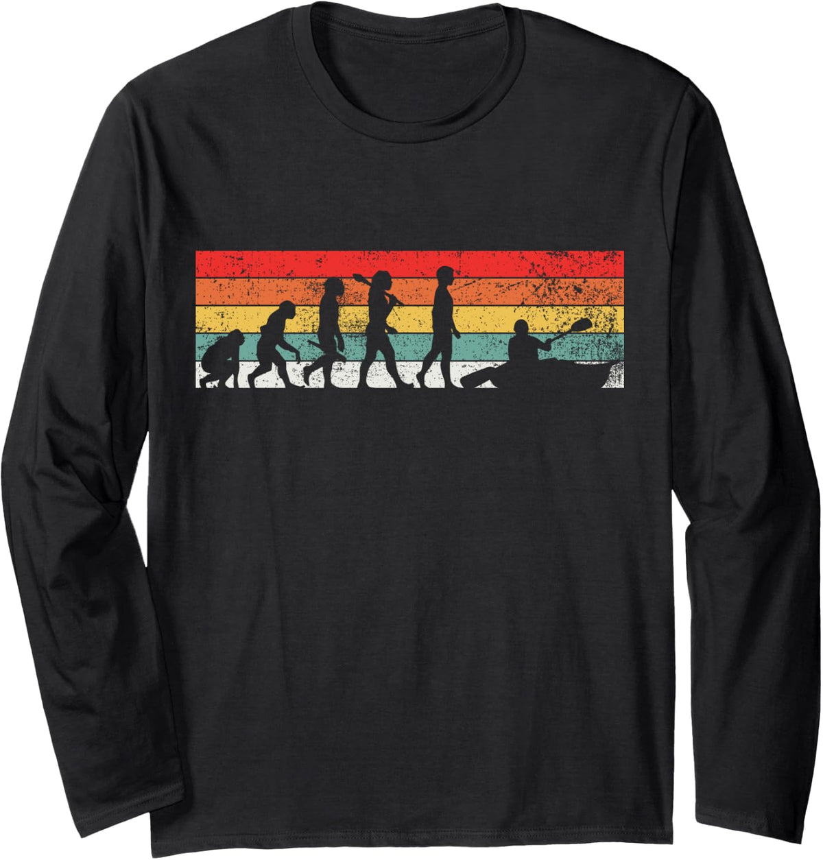 Kayaking Kayak Long Sleeve T-Shirt - Adult Unisex Black