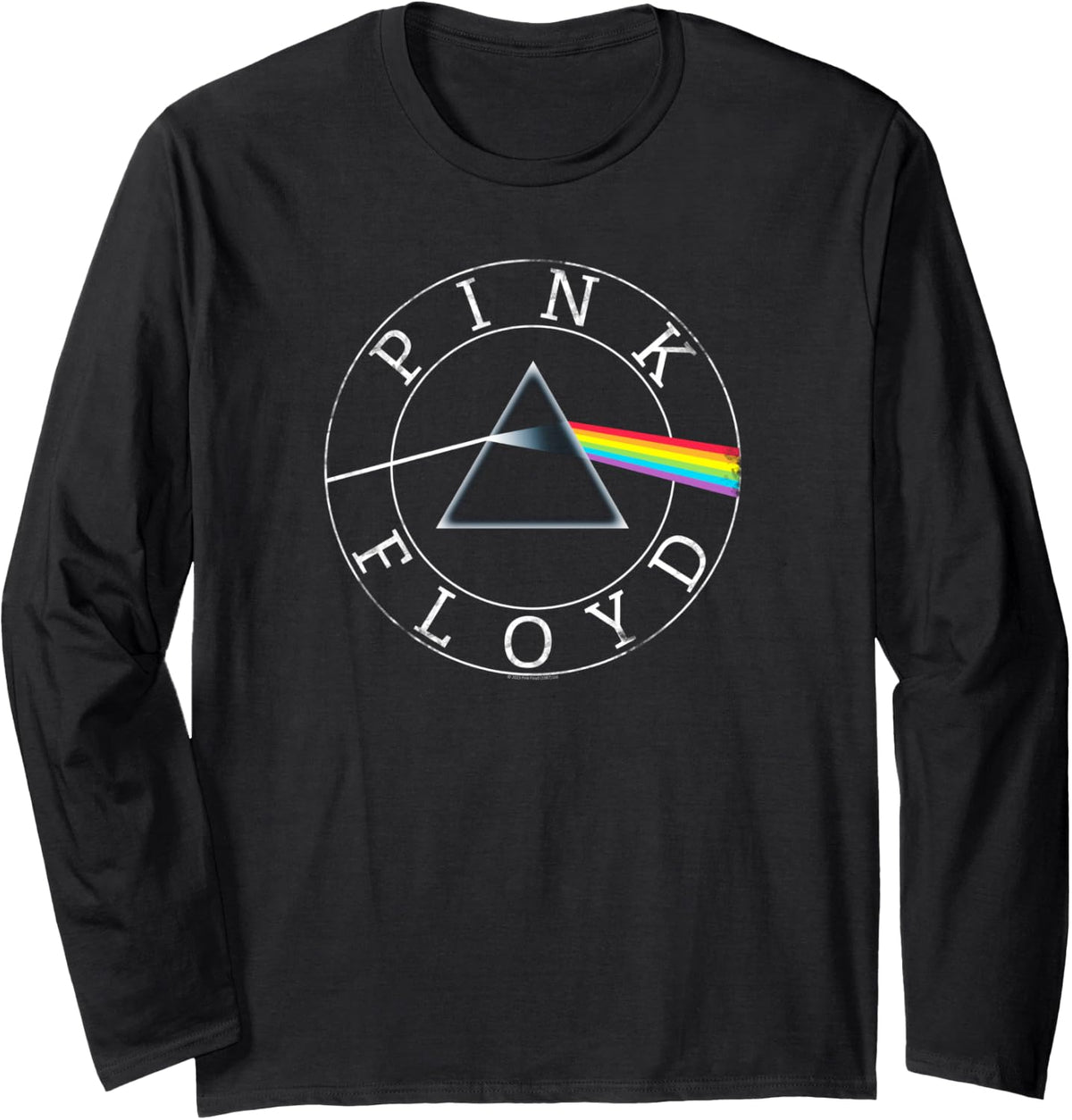 Official Pink Floyd Prism Circle Logo Rock Band Music Retro Long Sleeve T-Shirt - Adult Unisex Black