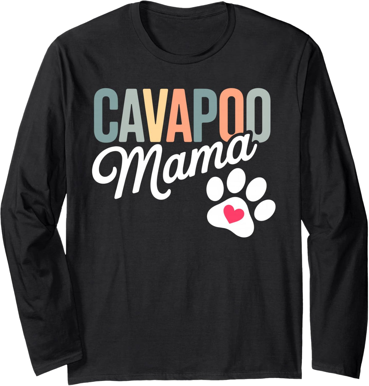 Best Cavapoo Mom Art for Women Cavapoo Lover Cavoodle Owner Long Sleeve T-Shirt - Adult Unisex Black