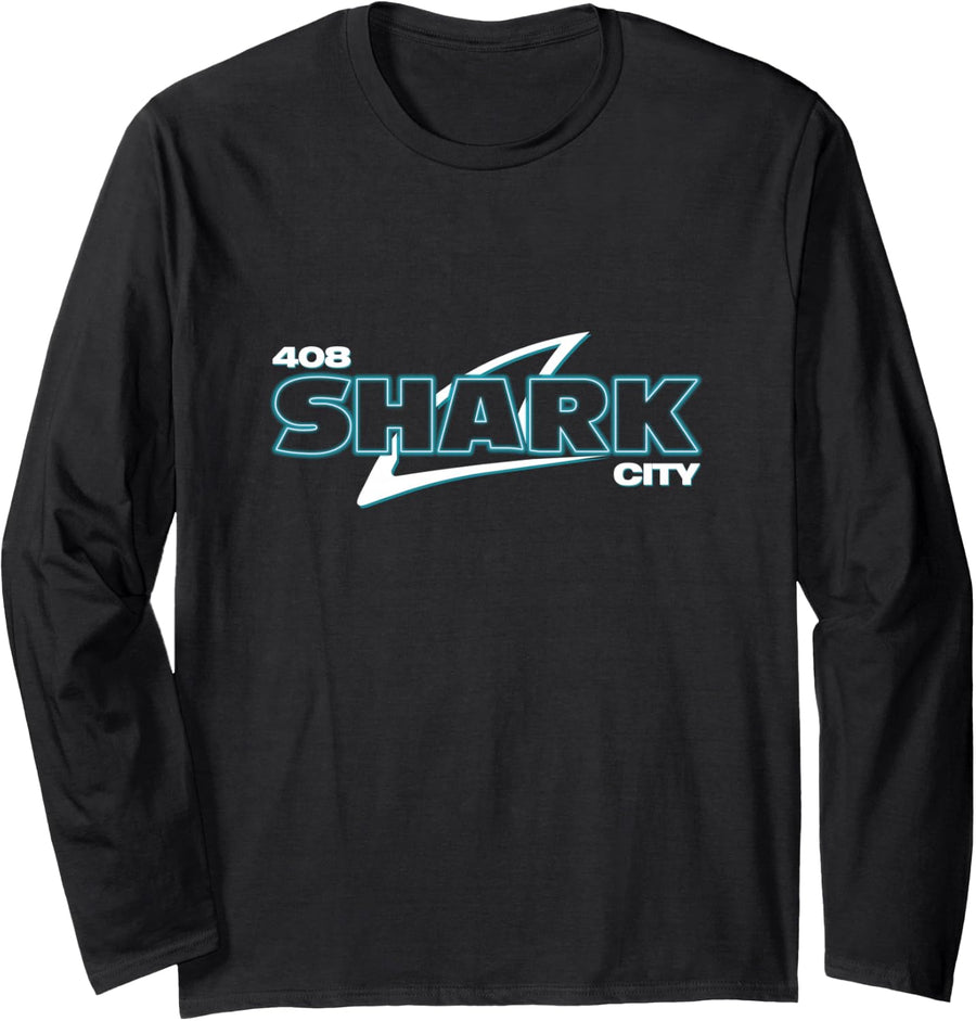 Shark City, San Jose Savages, San Jo, 408, SJ San Jose Shirt Long Sleeve T-Shirt - Adult Unisex Black