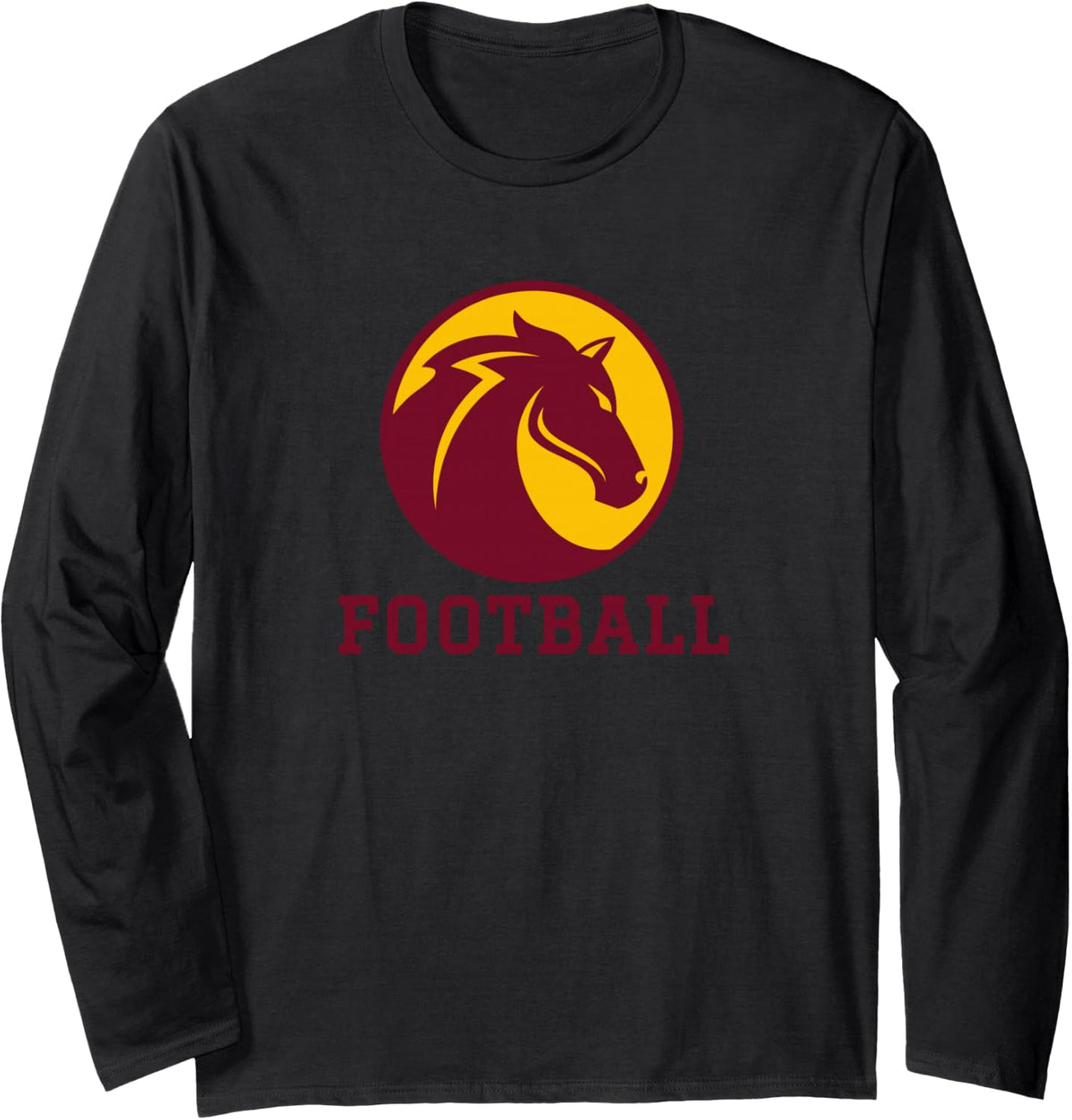Arts & College Preparatory Logo Football Long Sleeve T-Shirt - Adult Unisex Black