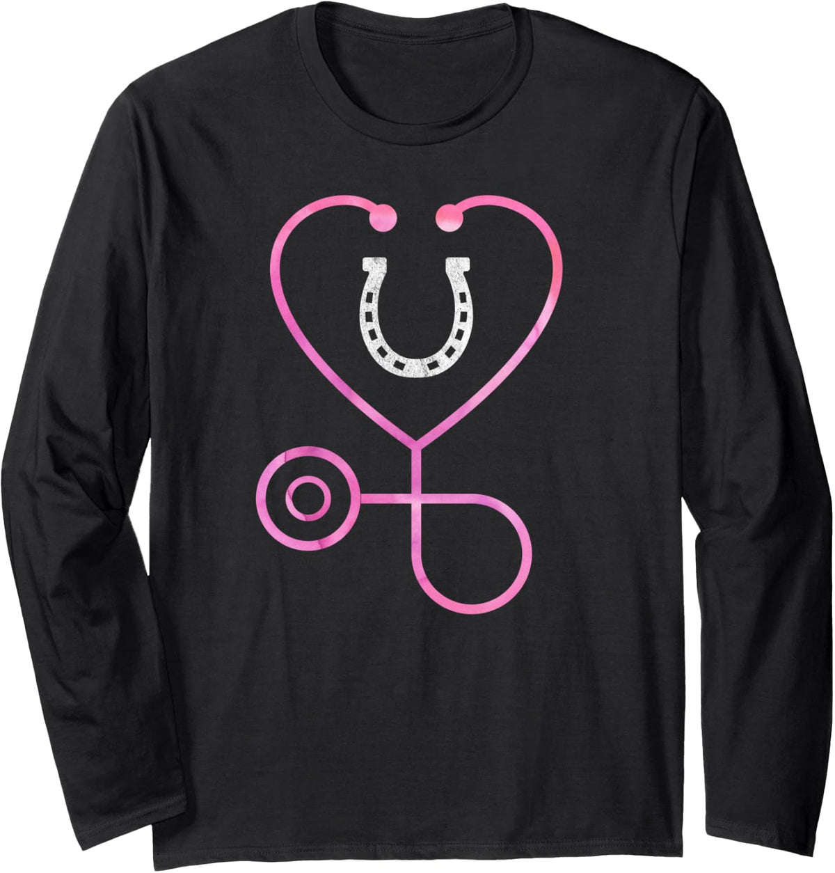 Equine Vet Tech Veterinarian Veterinary Medicine Long Sleeve T-Shirt - Adult Unisex Black
