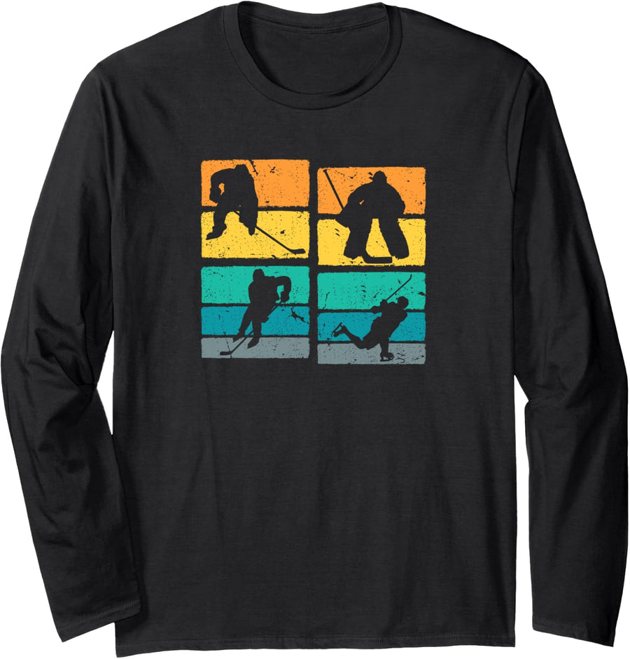 Ice Hockey Team Goalie Hockey Long Sleeve T-Shirt - Adult Unisex Black
