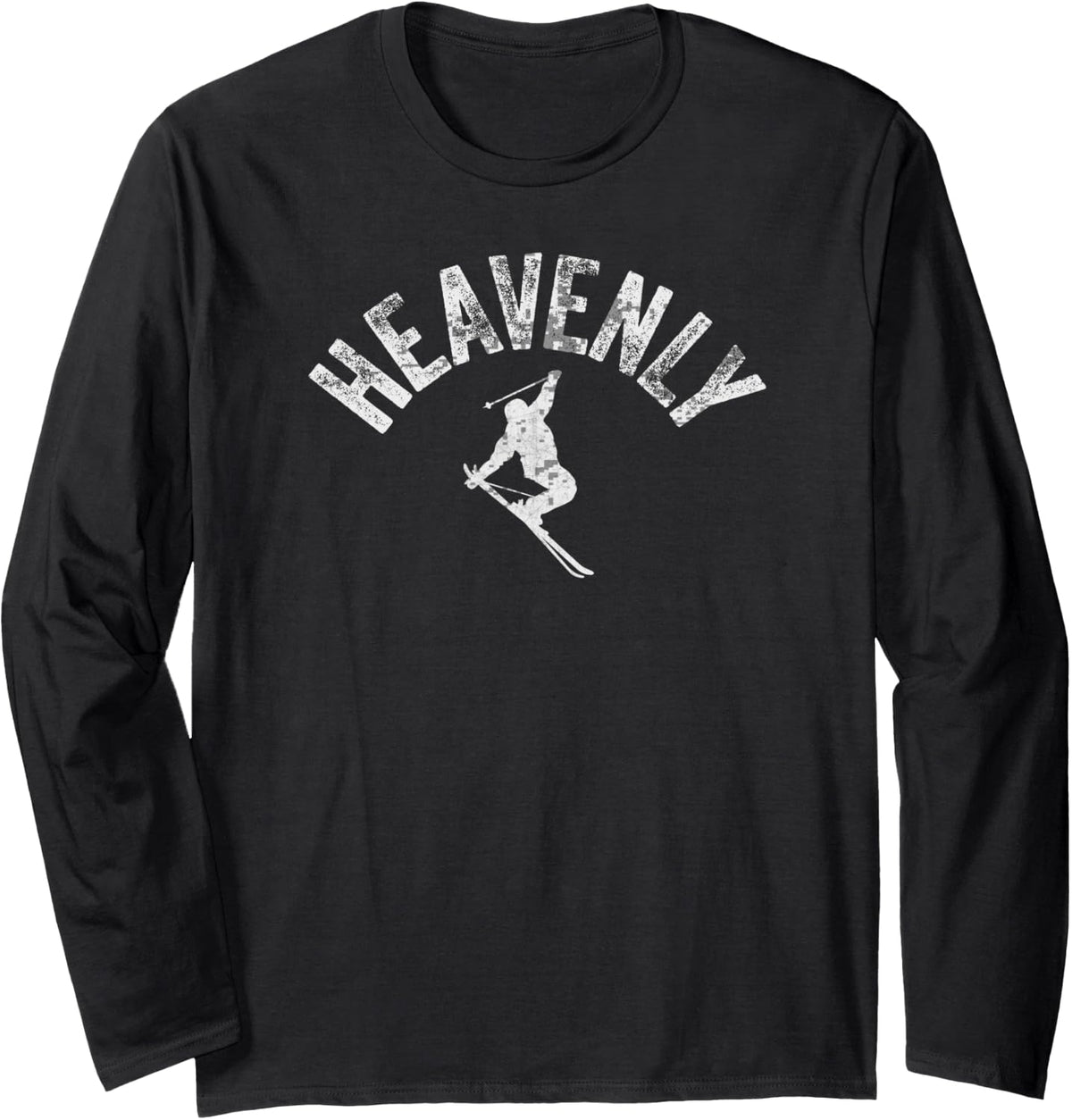 Ski Heavenly Vintage California Skiing Cool Cali Skier Gear Long Sleeve T-Shirt - Adult Unisex Black